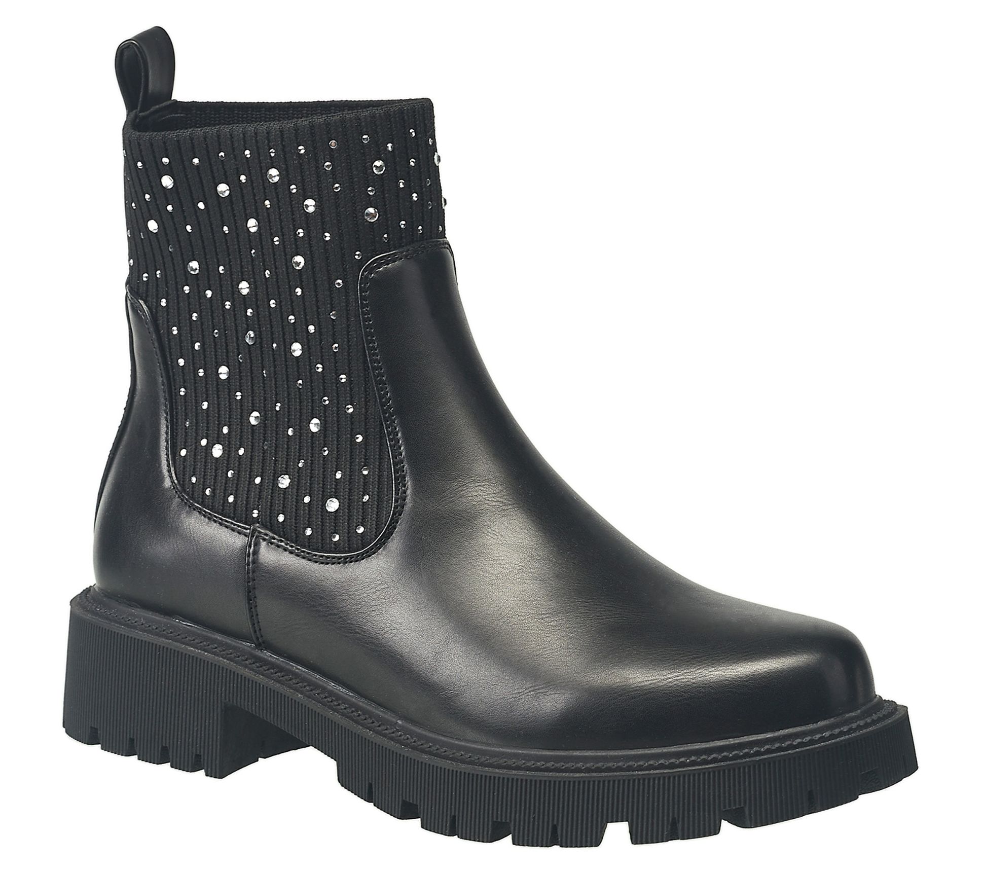 French Connection Women's Wiley Rhinestone Deta il Combat Boot