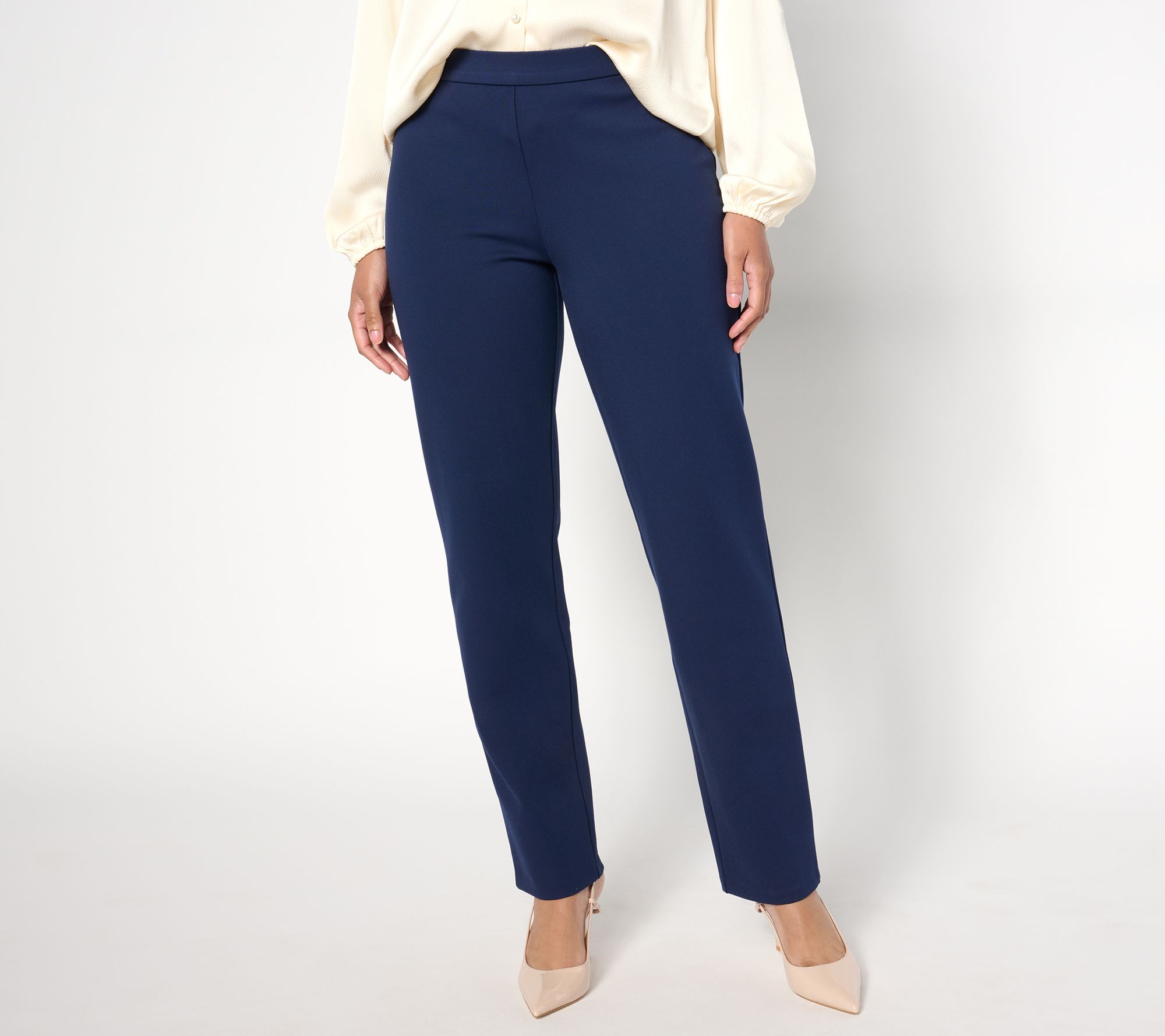 "As Is" Dennis Basso Regular Straight Leg Pointe Knit Pant