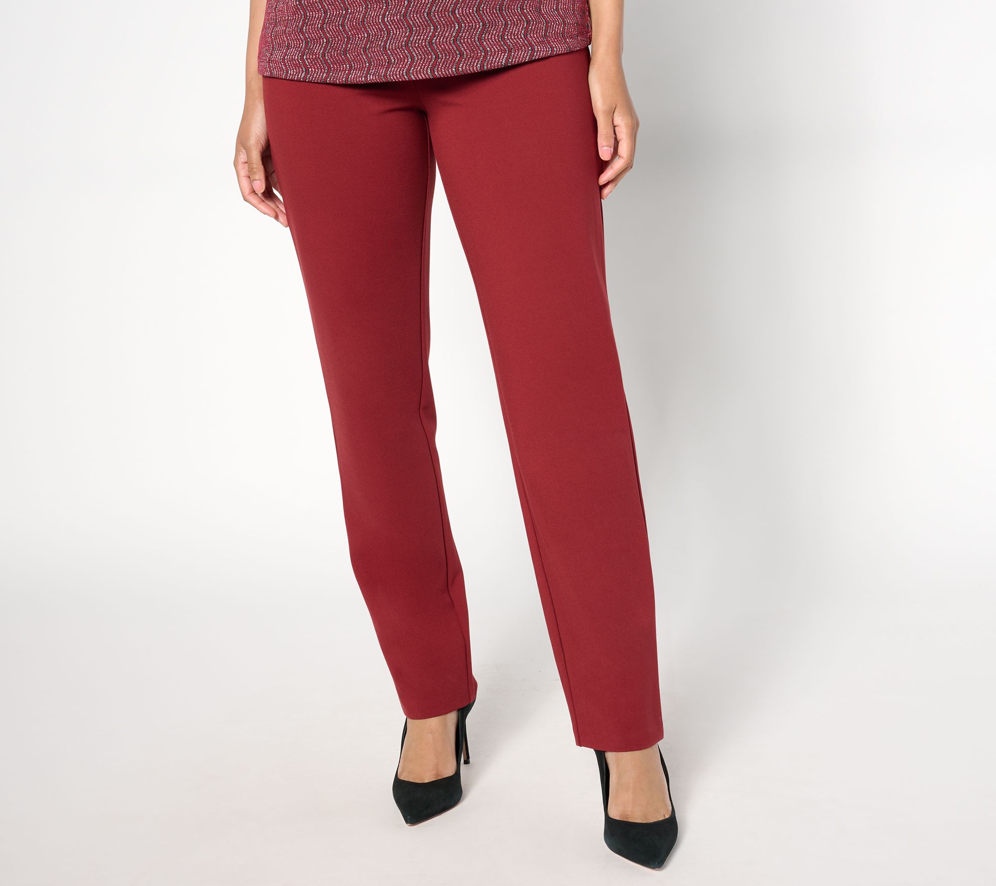 "As Is" Dennis Basso Regular Straight Leg Pointe Knit Pant
