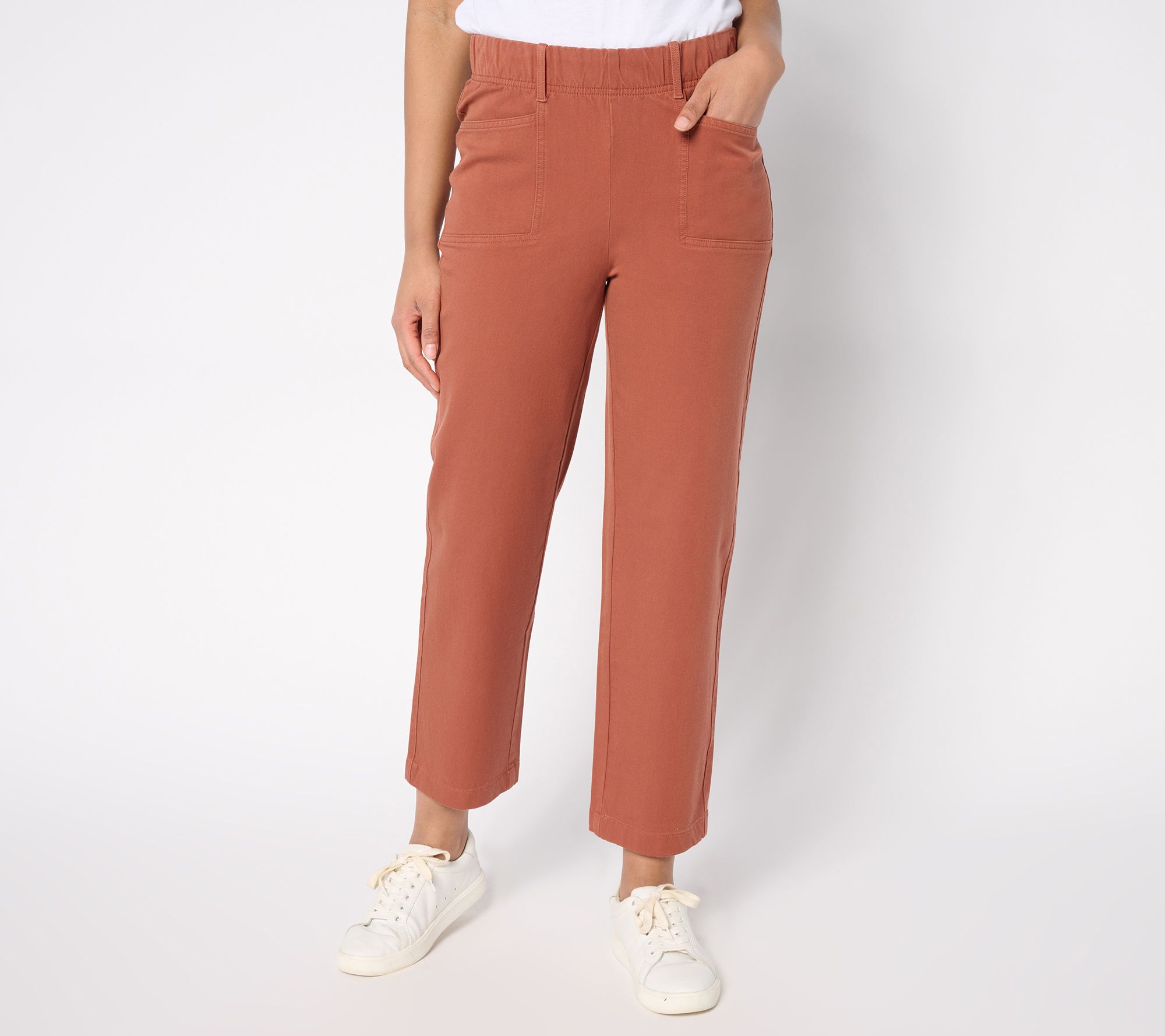 AnyBody Tall All-Stretch Twill Straight Leg Ankle Pants