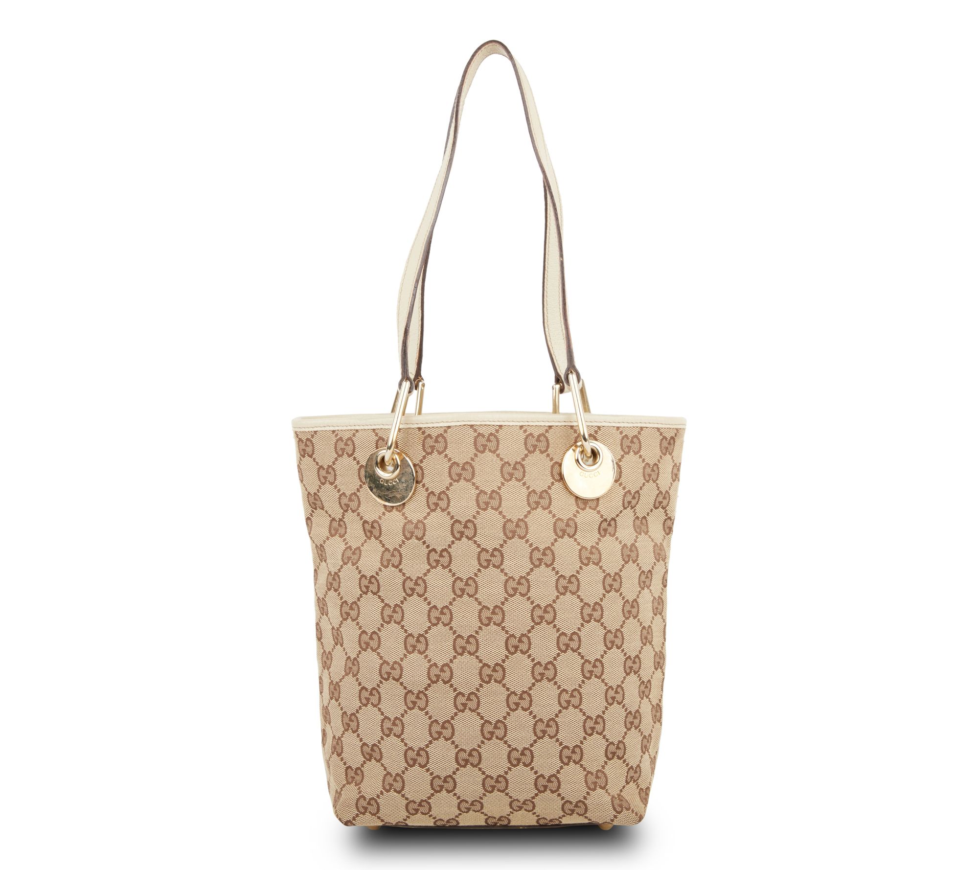 Pre-Owned Gucci Eclipse Tote Bag GG Canvas Whi te