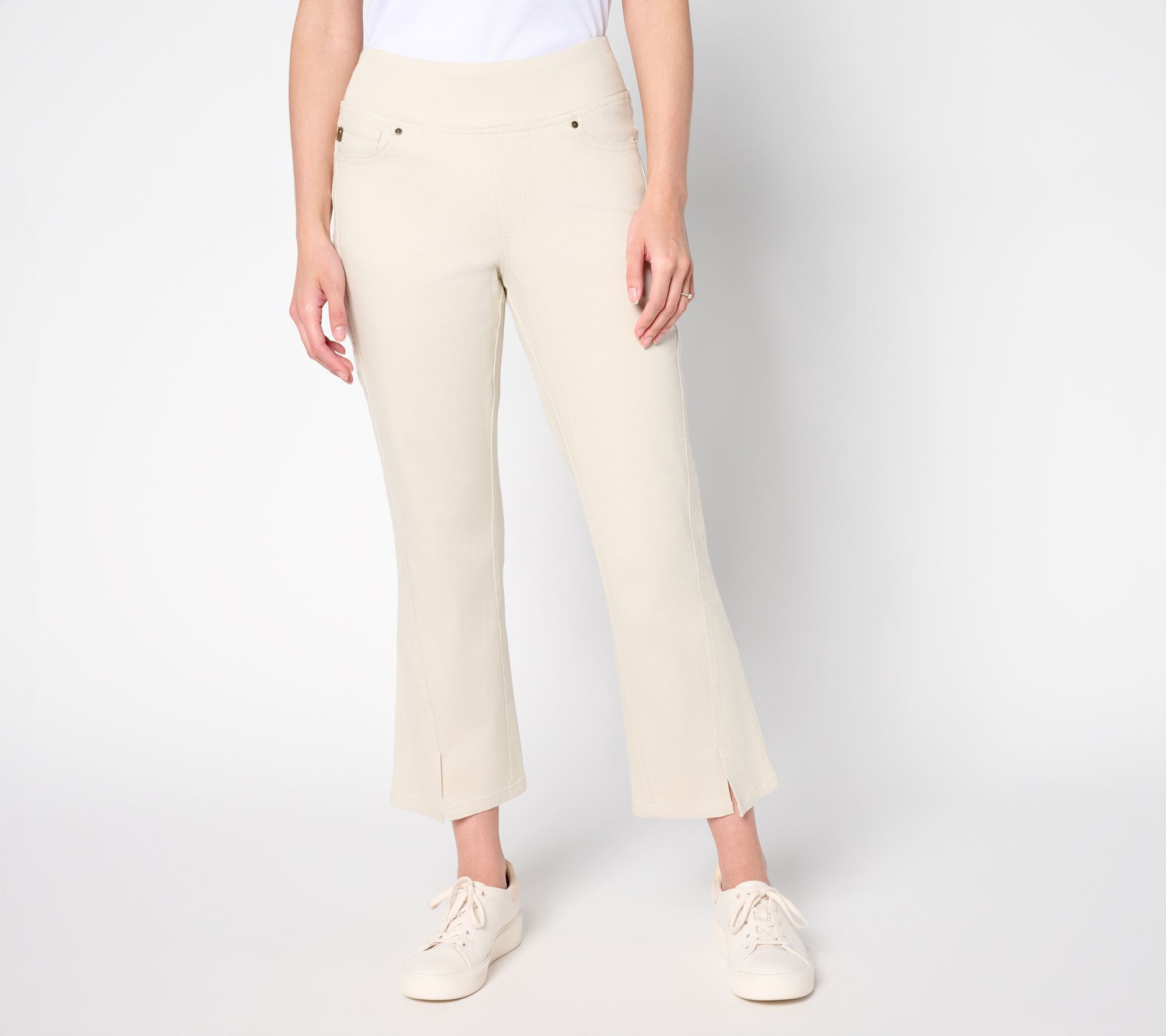 Belle by Kim Gravel Petite Tripleluxe Twill Seamed Kick Flare Crop