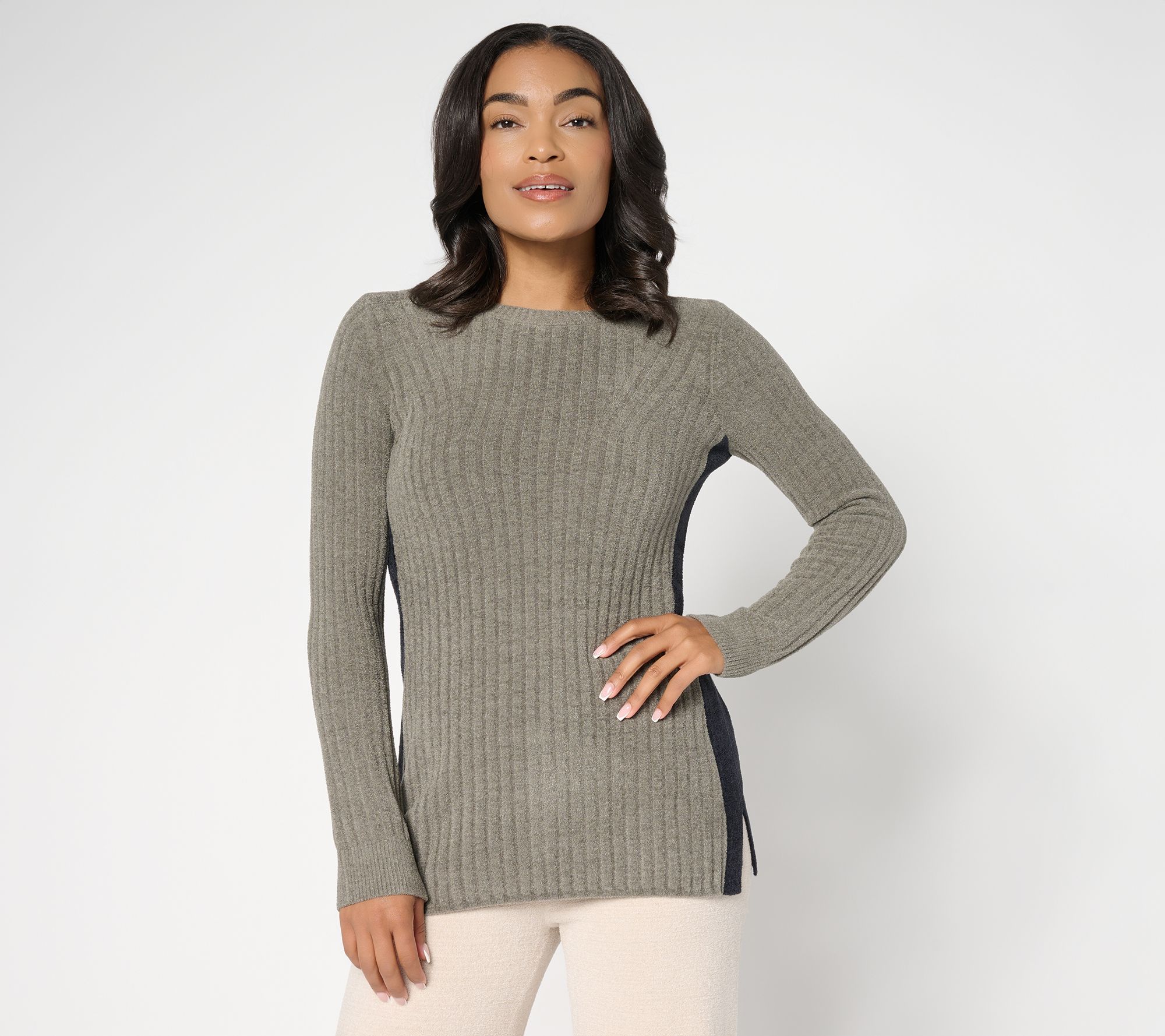 Barefoot Dreams CozyChic Ultra Lite Contrast Stripe Rib Tunic