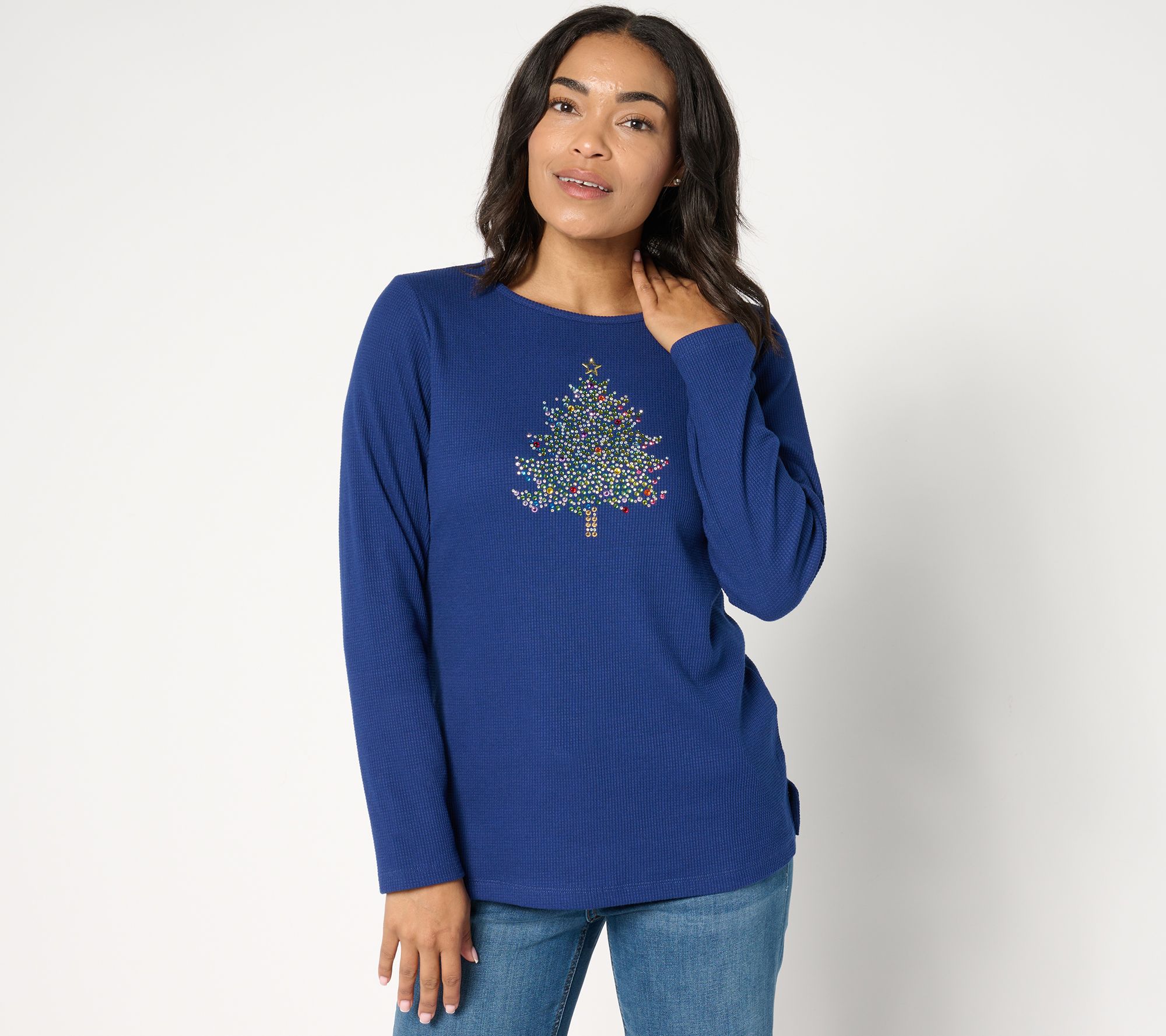 "As Is" Quacker Factory Dream of a Super Bright Christmas Top