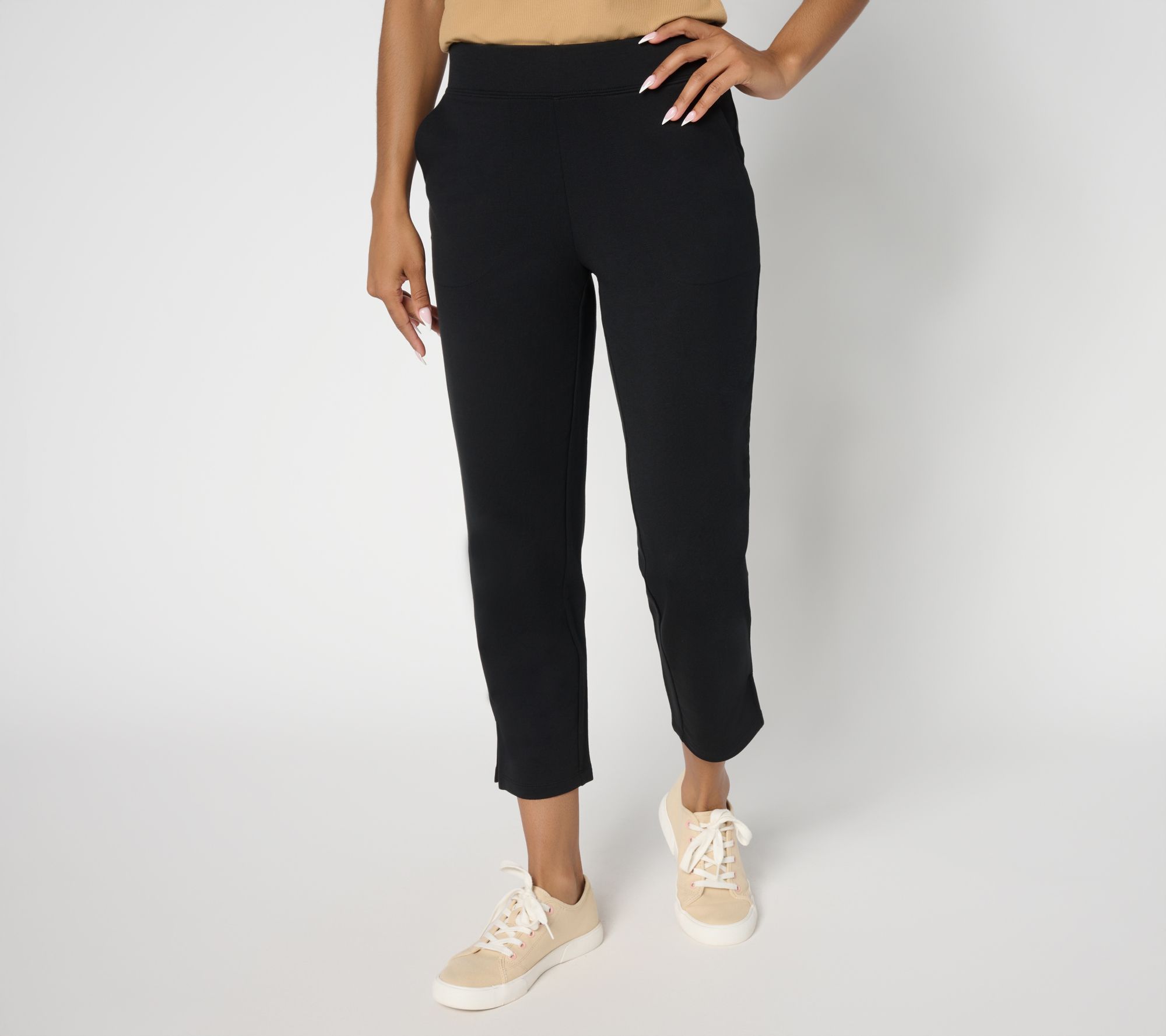 Denim & Co. Regular EasyWear French Terry Crop Pant