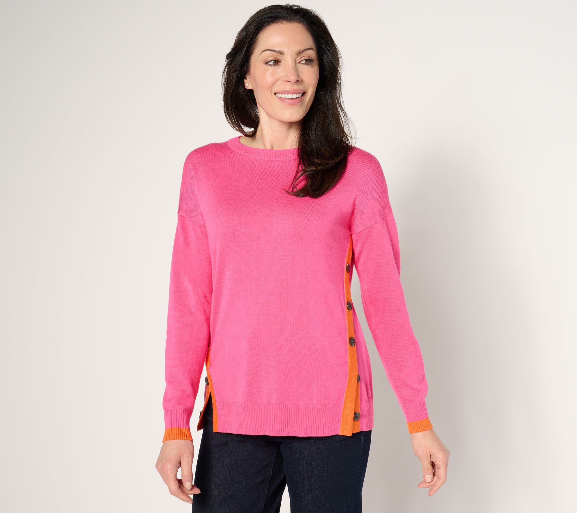 "As Is" Belle by Kim Gravel Bright Side Horn Button Sweater