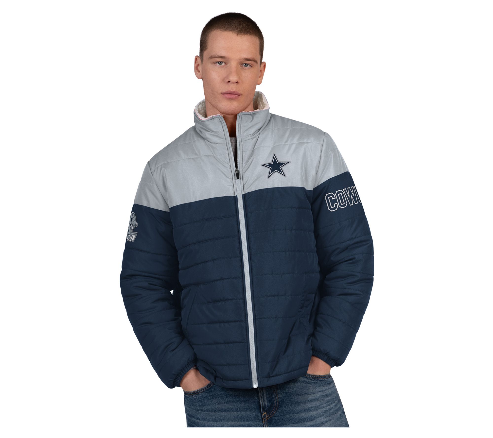 NFL Officially Licensed Dallas Men's Sherpa Polyfilled Jacket