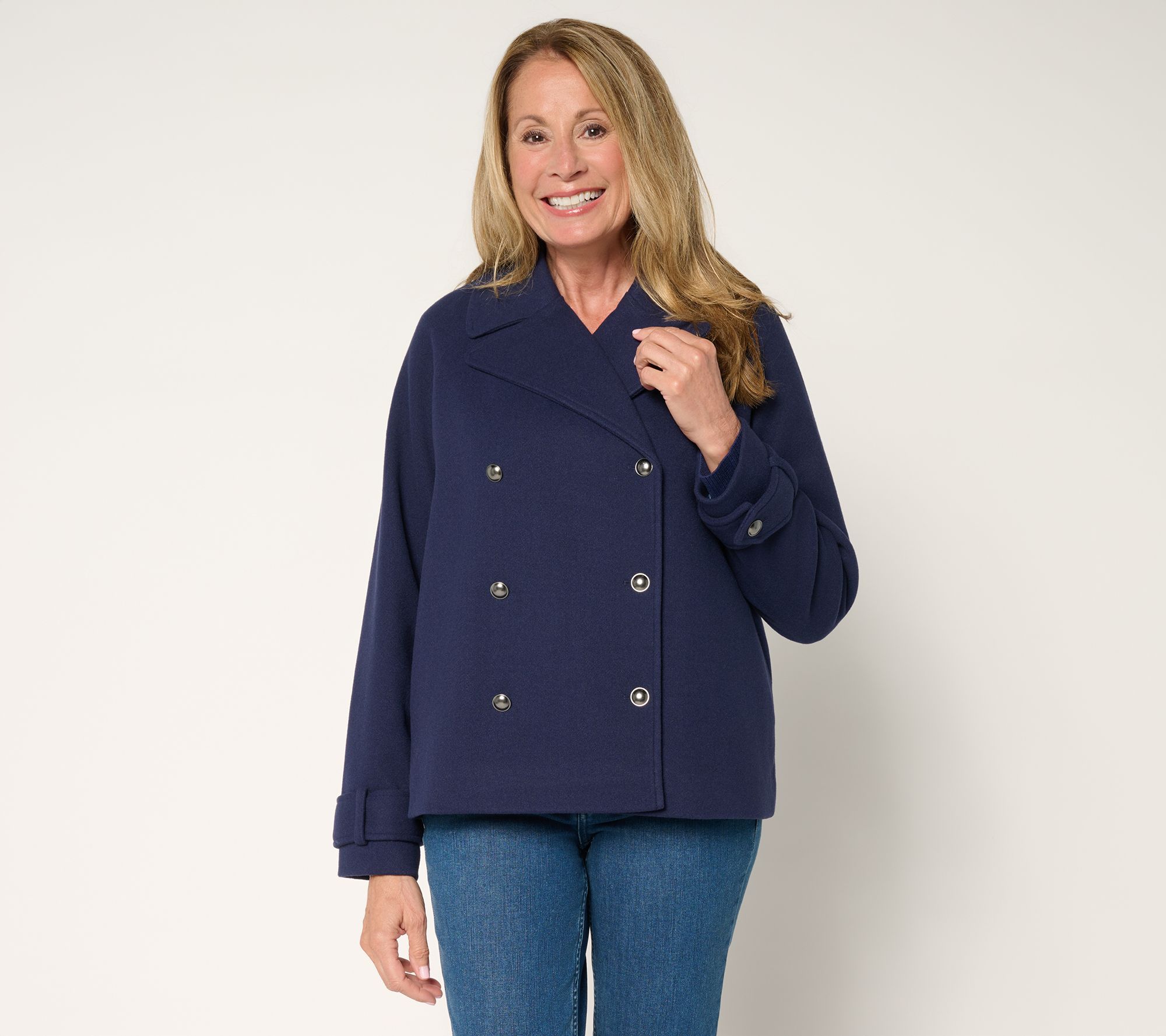  BEAUTIFUL by Lawrence Zarian Double Breasted Short Peacoat