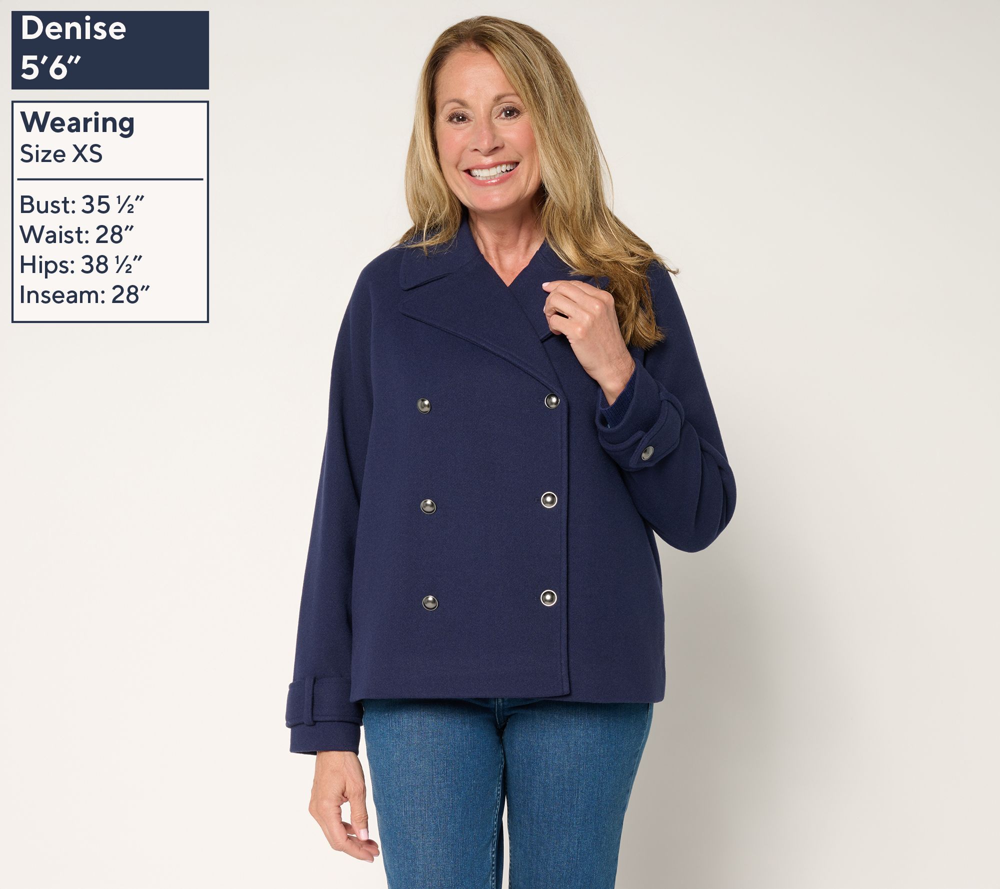 BEAUTIFUL by Lawrence Zarian Double Breasted Short Peacoat