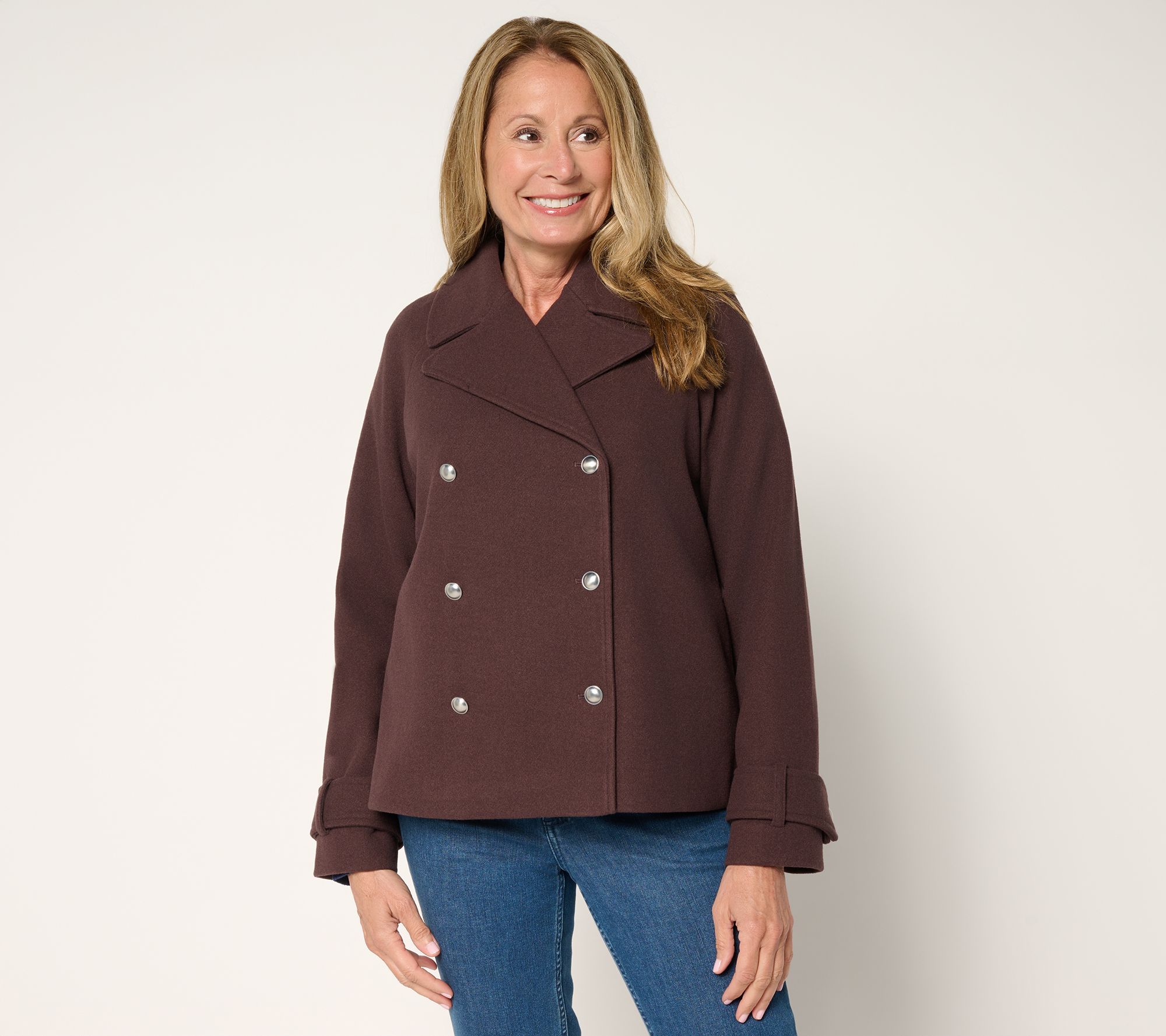 BEAUTIFUL by Lawrence Zarian Double Breasted Short Peacoat
