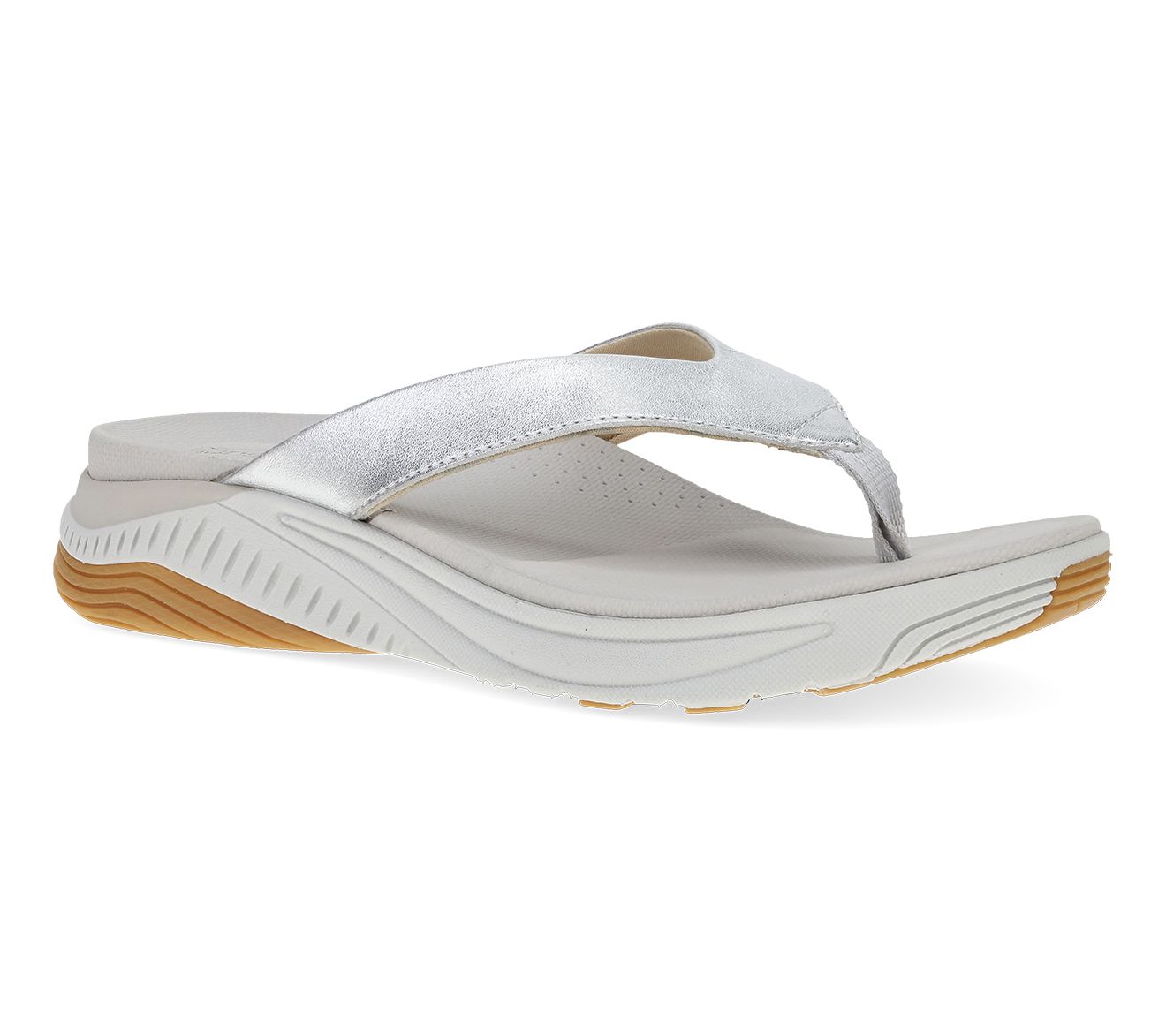 Dansko Rosemary Silver Metallic Leather Thong Sandal