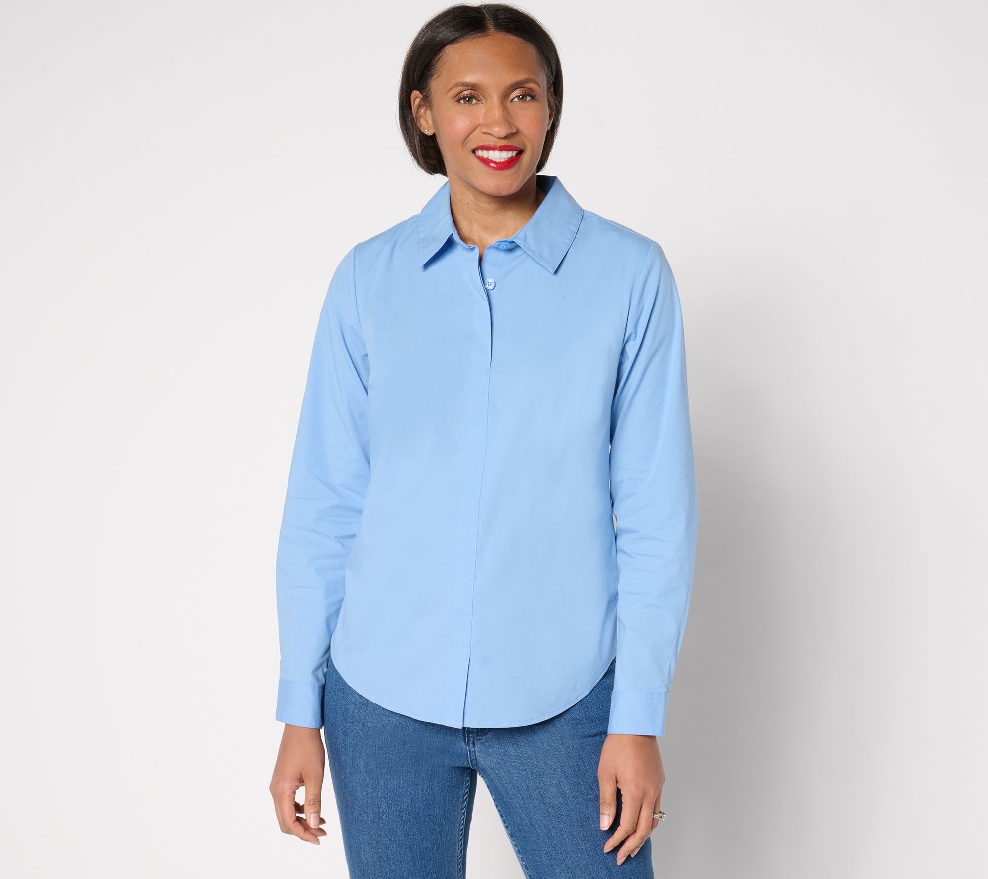 "As Is" Joan Rivers No Gap Tailored Pull-Over Girlfriend Shrt