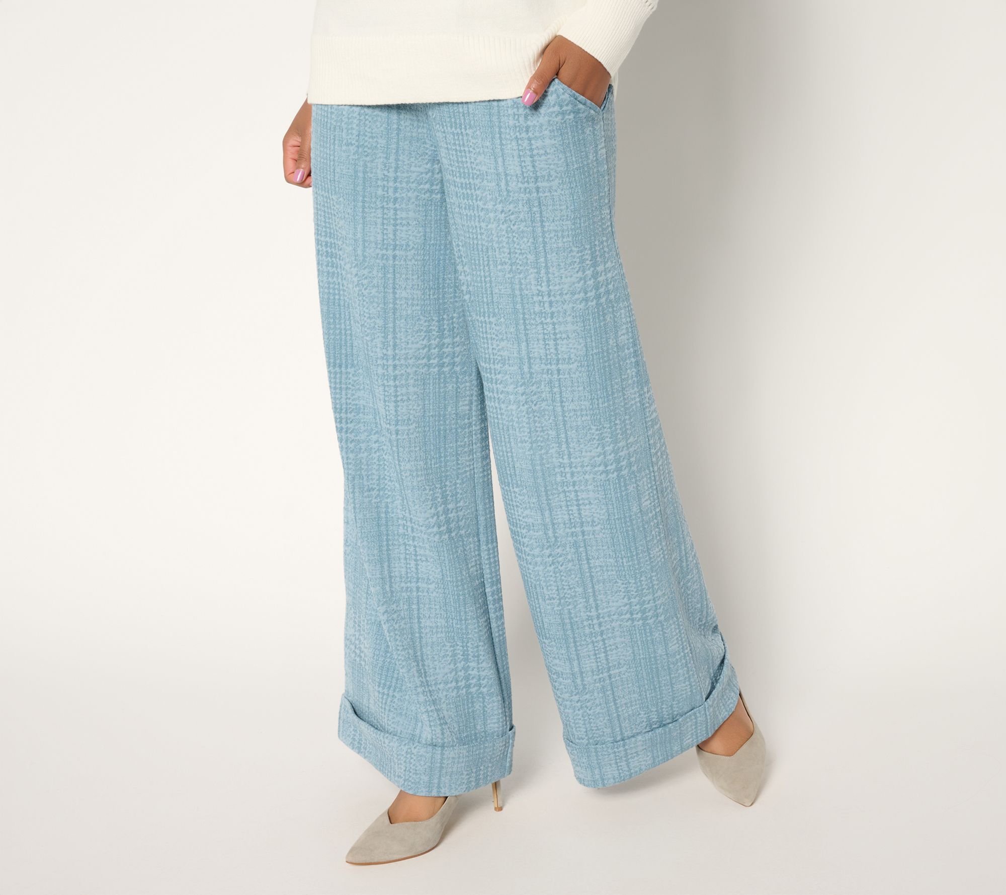 BEAUTIFUL by Lawrence Zarian Regular Textured Knit Trouser