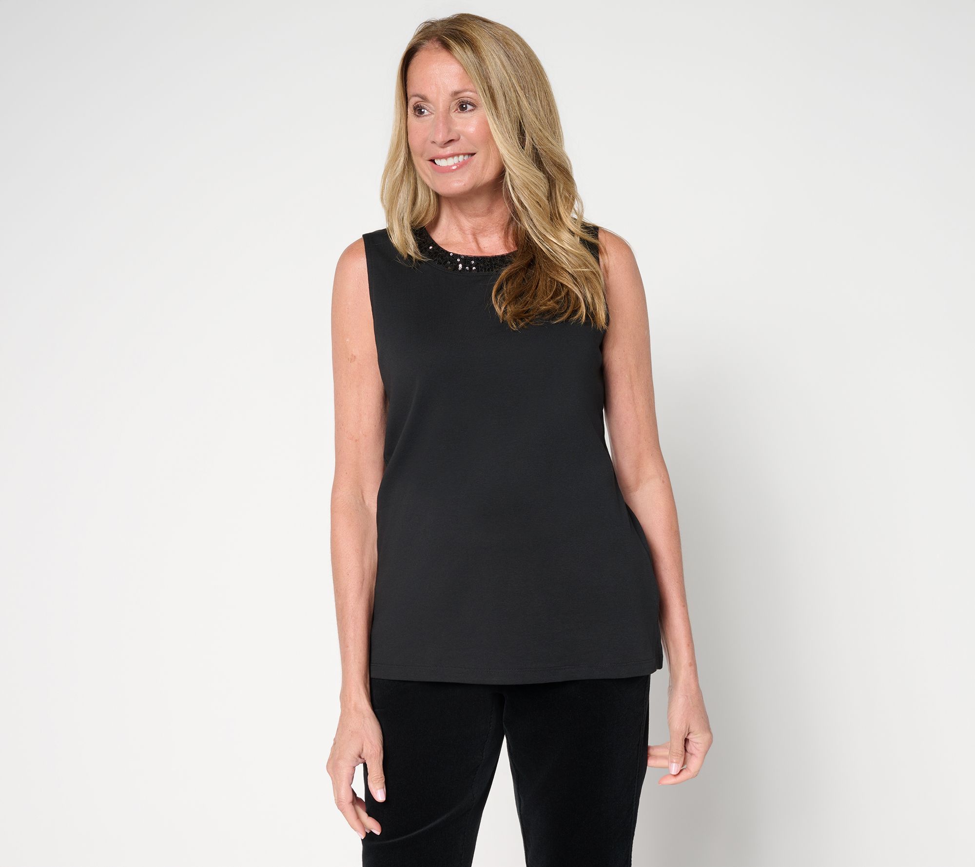 Jingle Belles by Kim Gravel TripleLuxe Knit Baby Sequin Trim Tank