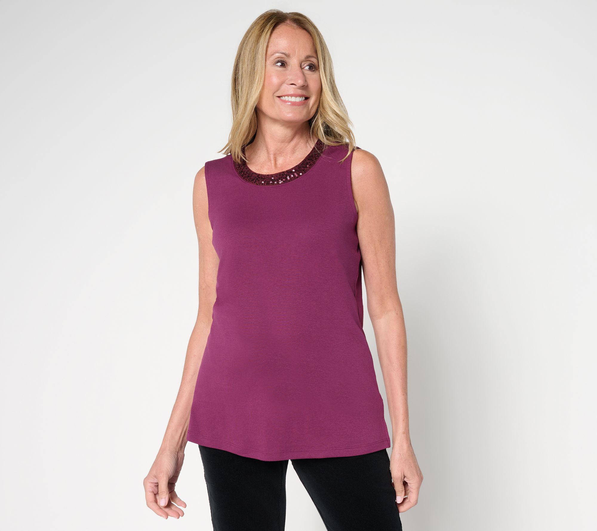 Jingle Belles by Kim Gravel TripleLuxe Knit Baby Sequin Trim Tank
