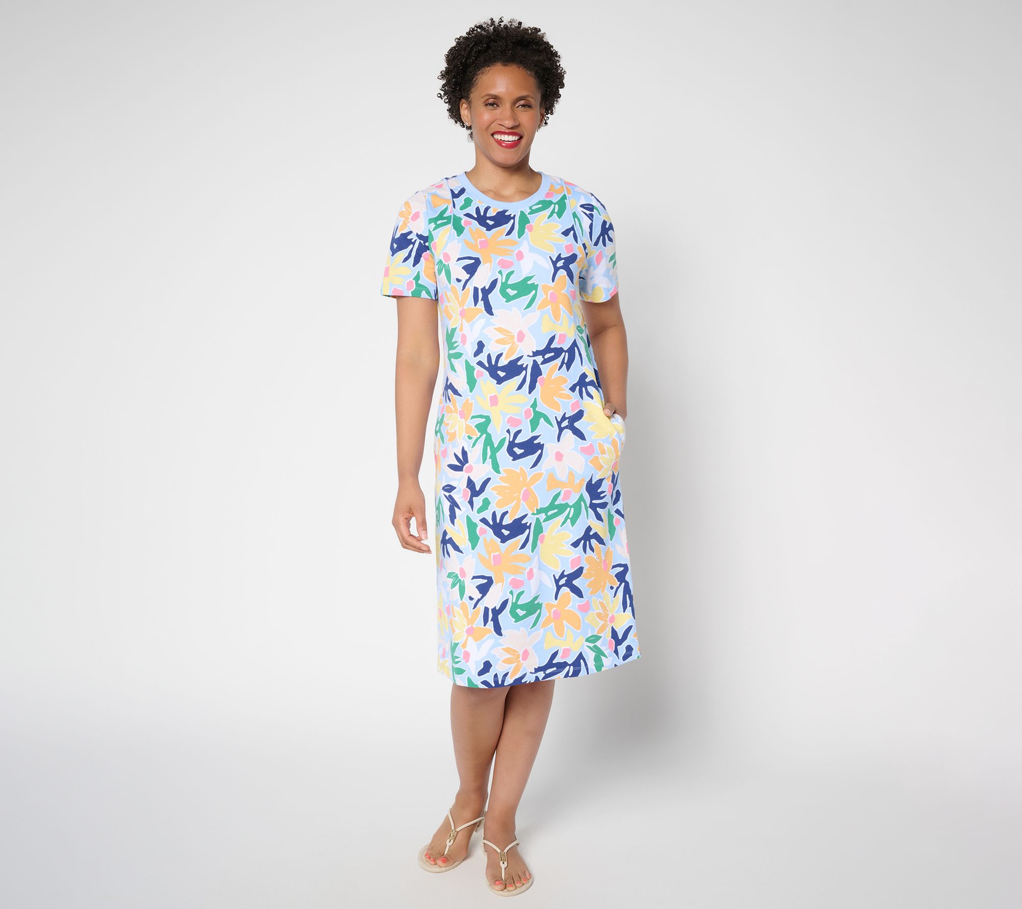 "As Is" Sport Savvy Printed Cotton Span T-Shirt Dress