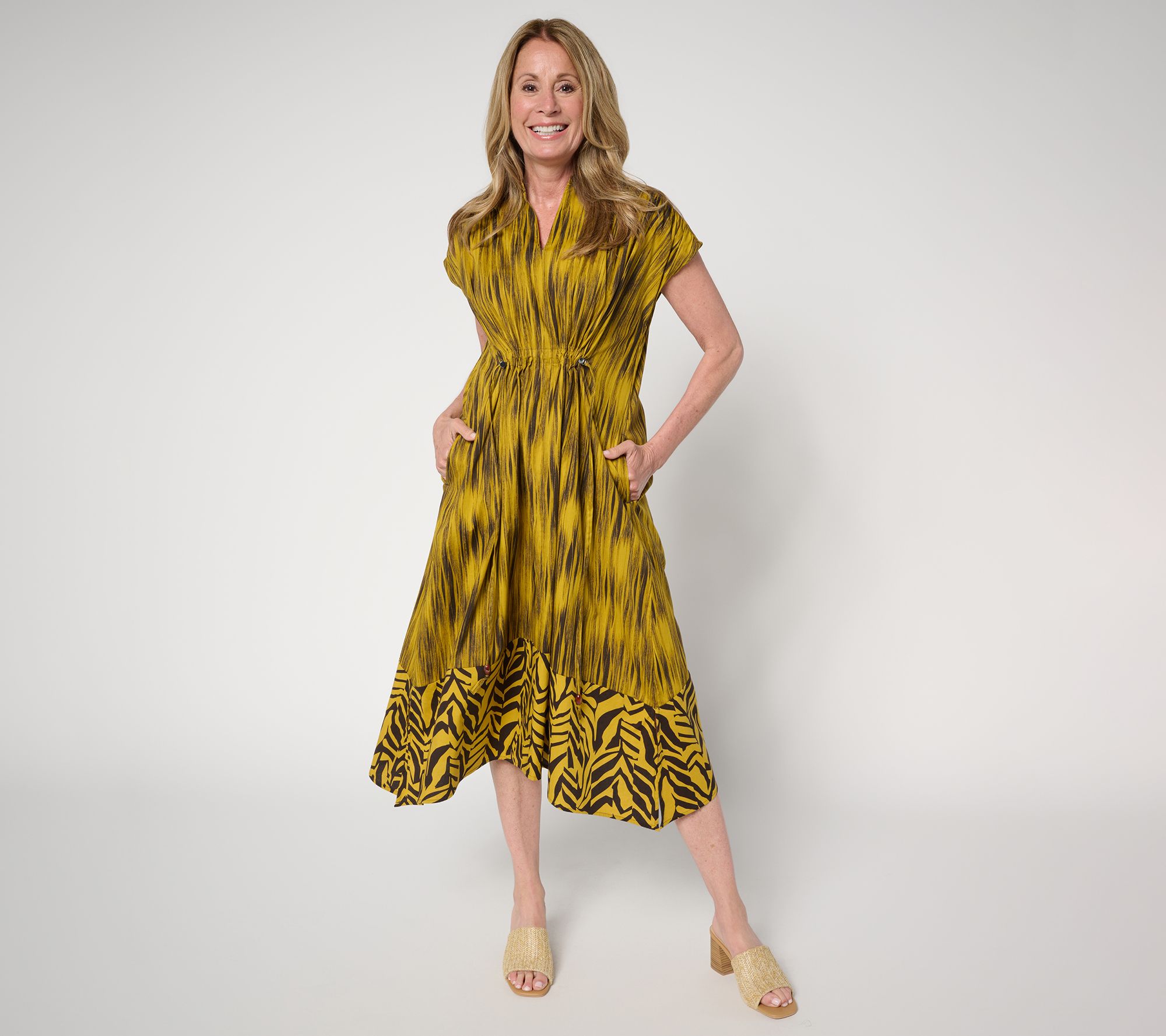 "As Is" Carla Rockmore Collection Reg Cinch Waist Shirtdress