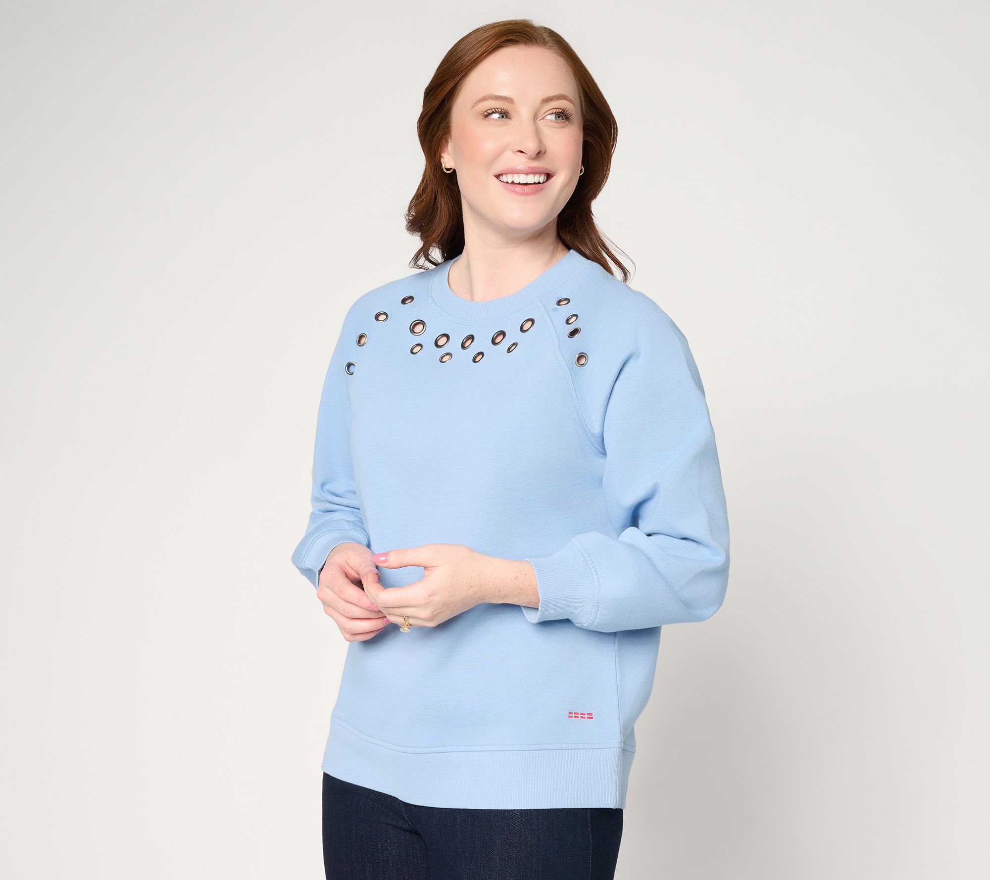 Peace Love World Grommet Detail Sweatshirt