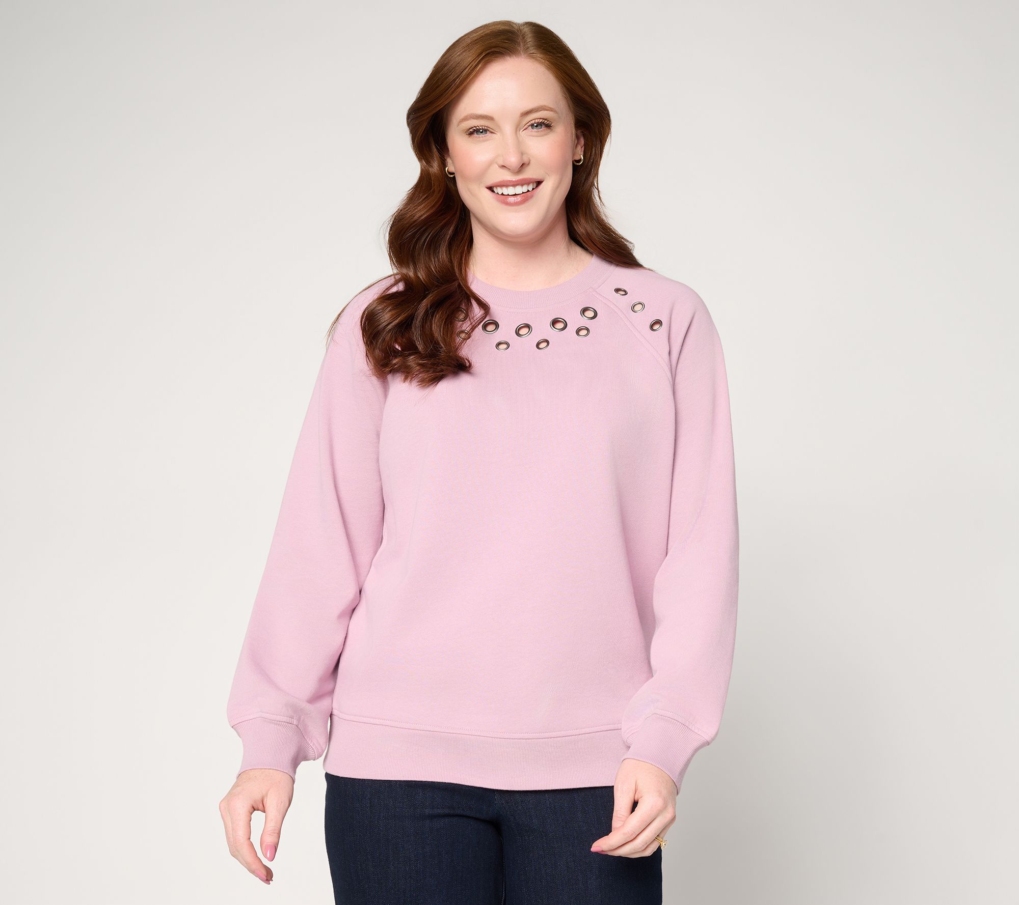 Peace Love World Grommet Detail Sweatshirt