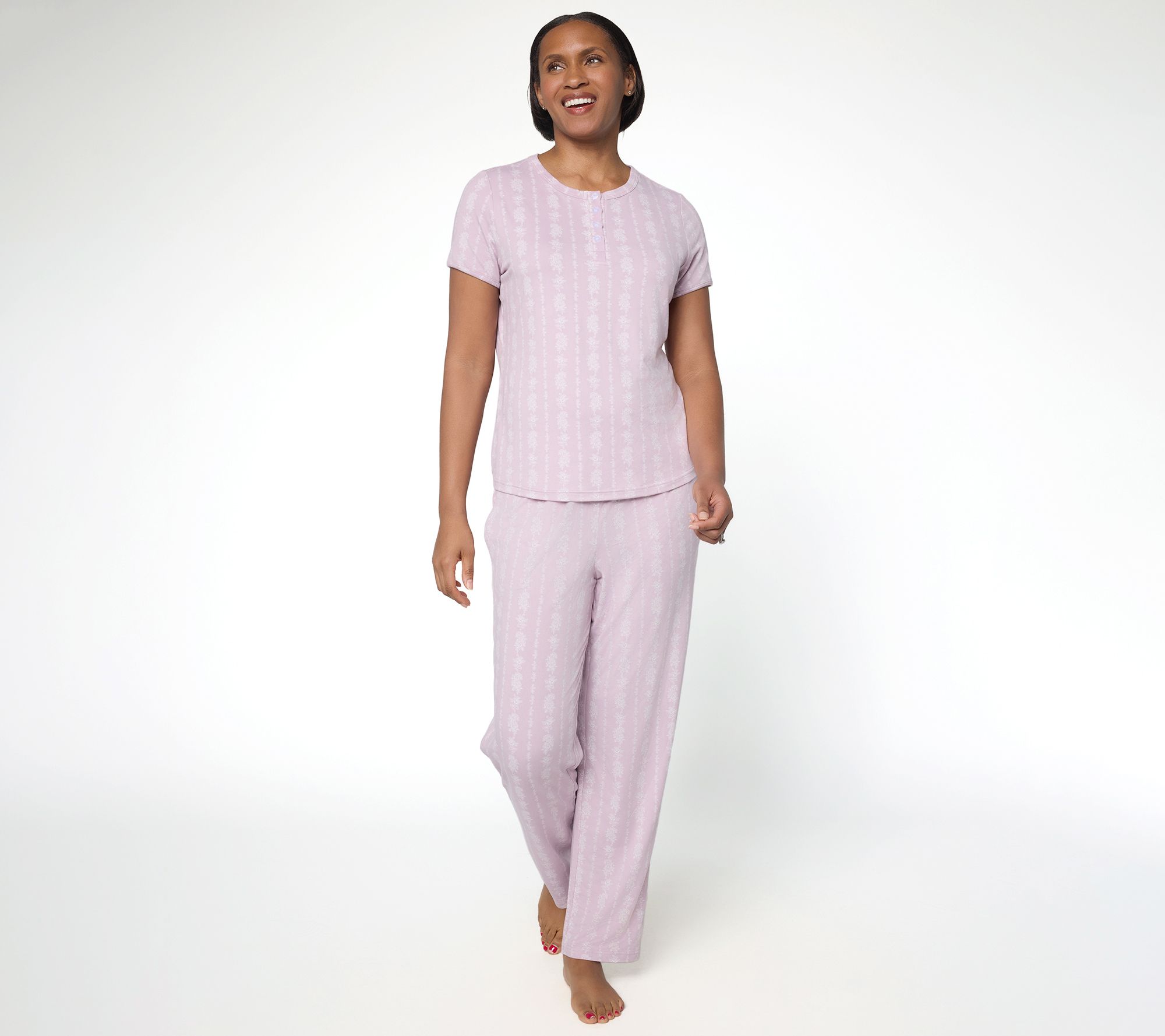 Berkshire Homewear Petite Silky Smooth Henley and Pant Pajama Set