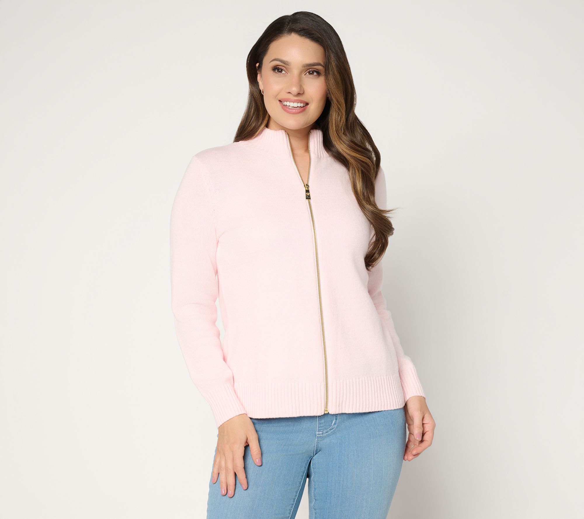  Belle by Kim Gravel All American Goldtone Zip Cardigan