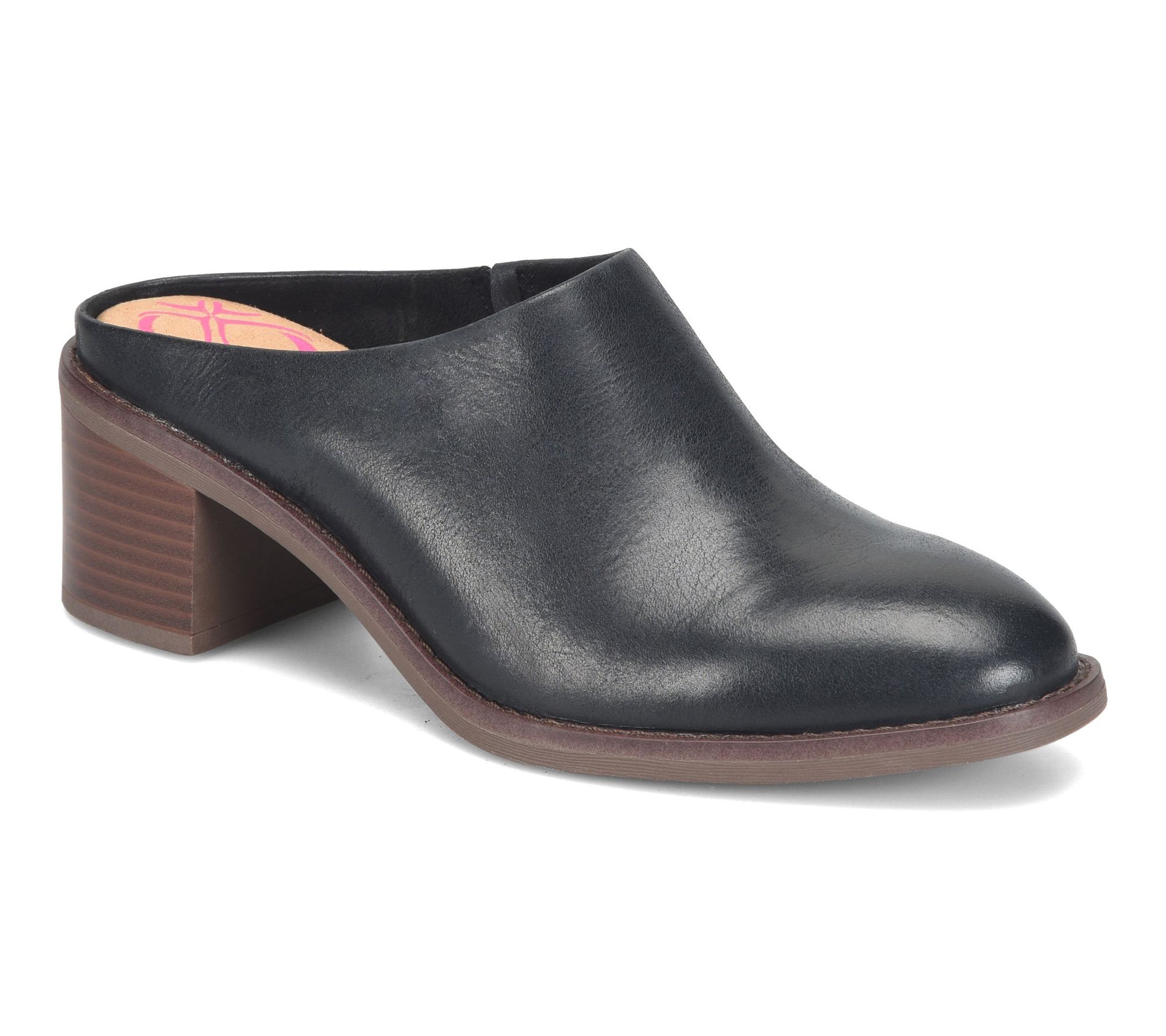Comfortiva Leather Mid-Heel Mule - Harrington