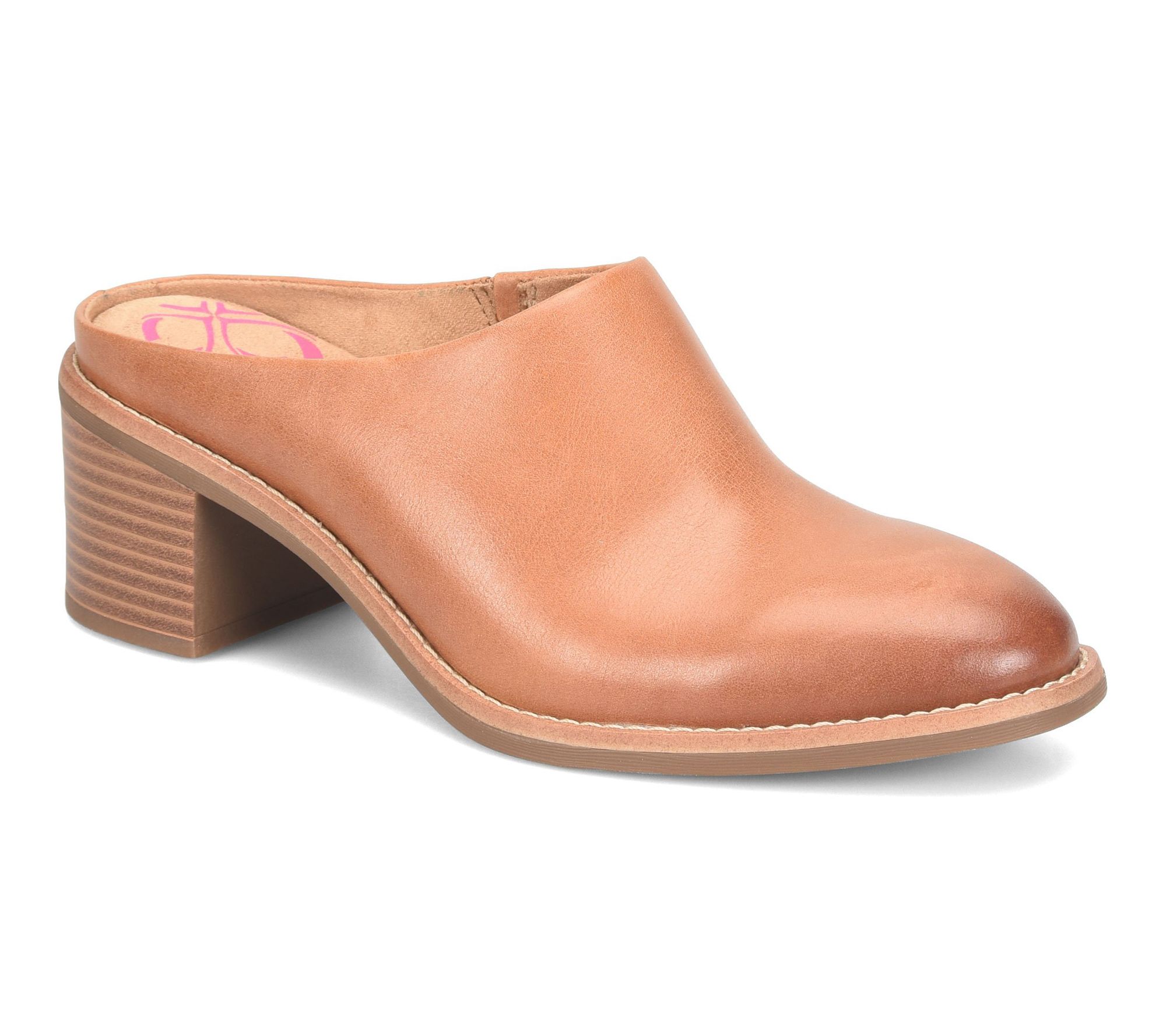 Comfortiva Leather Mid-Heel Mule - Harrington