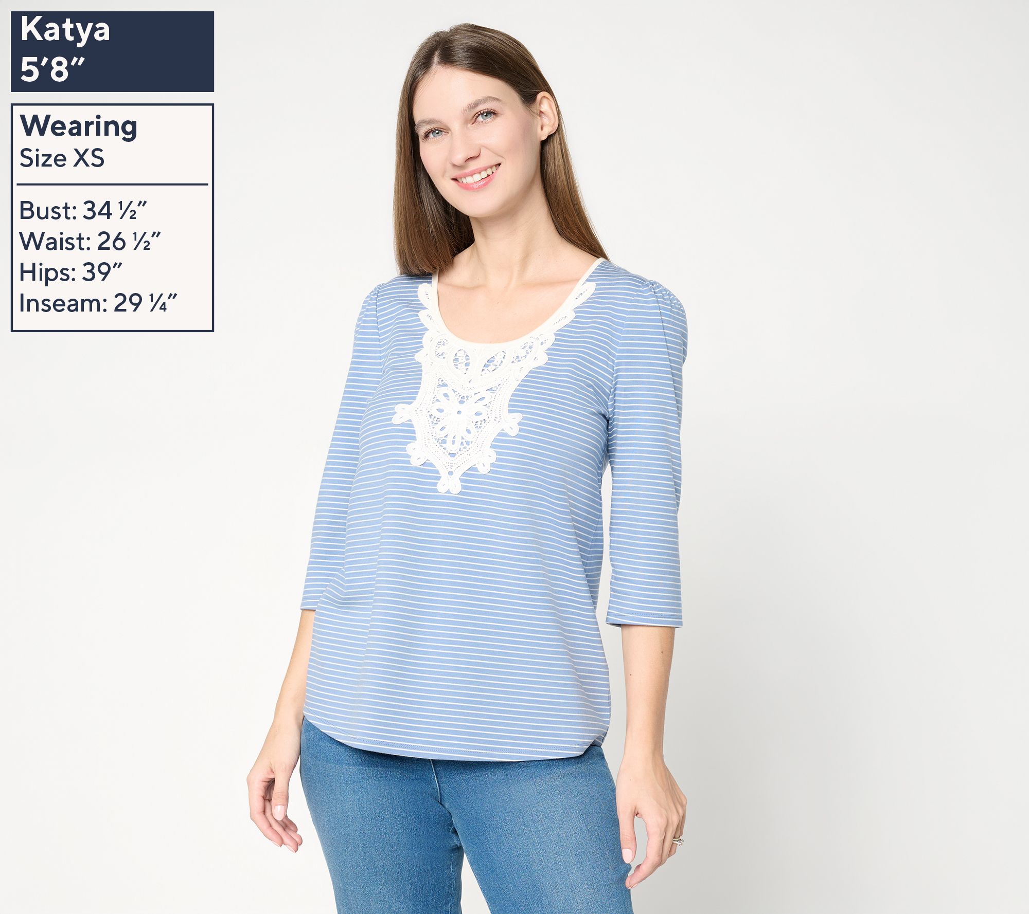 Ree by the Pioneer Woman Scoop Neck Top with Lace Trim - QVC.com