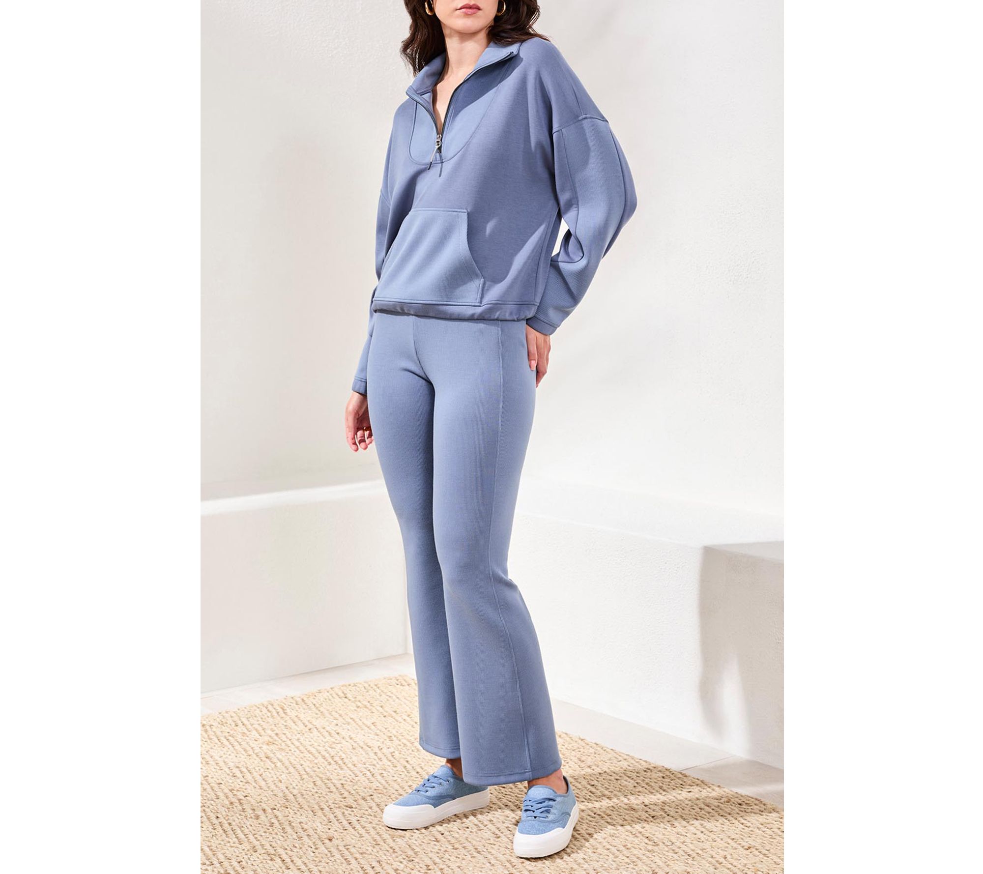  Tribal Techno Lux Zip-Accent Mock Neck Sweater