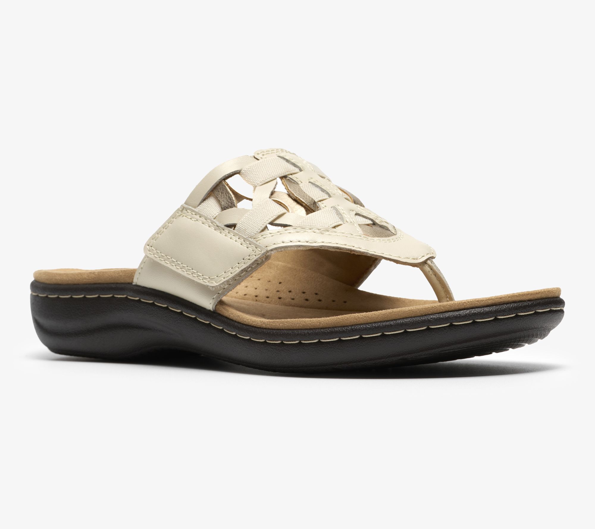 Clarks Collection Leather Thong Sandals -Laurieann Mia - QVC.com