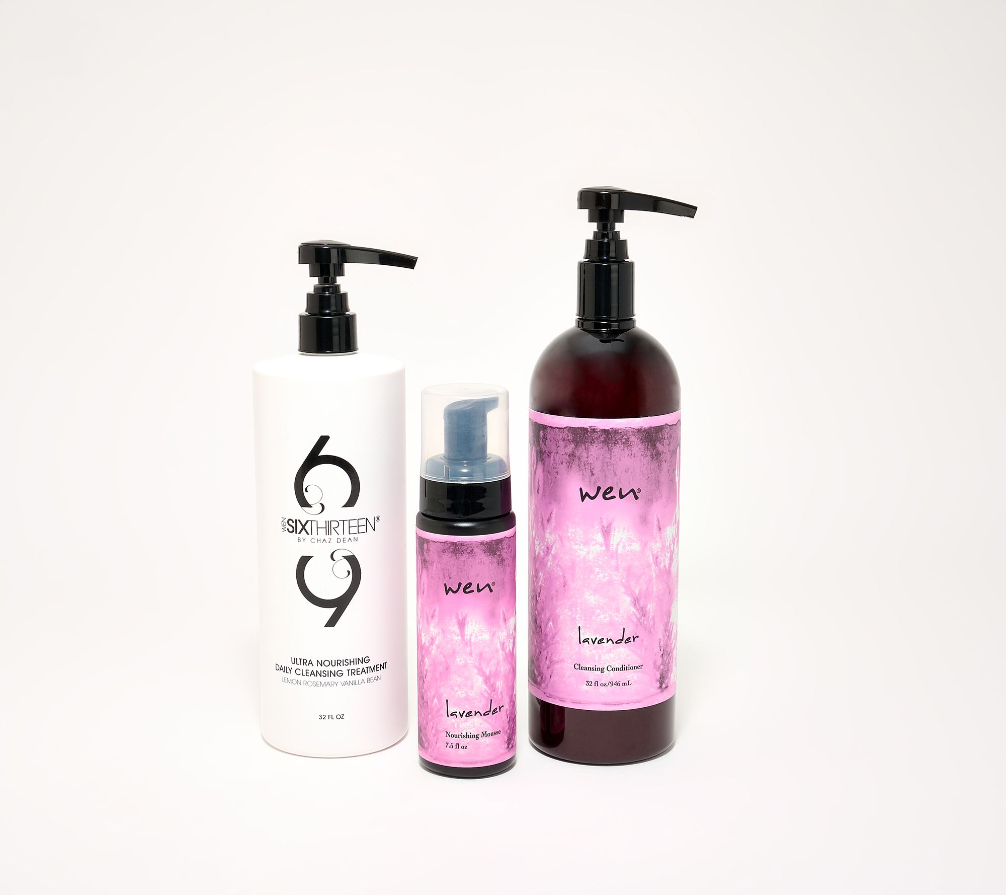 WEN by Chaz Dean 32oz 2pc Cleansing Set + 7.5oz Mousse | QVC