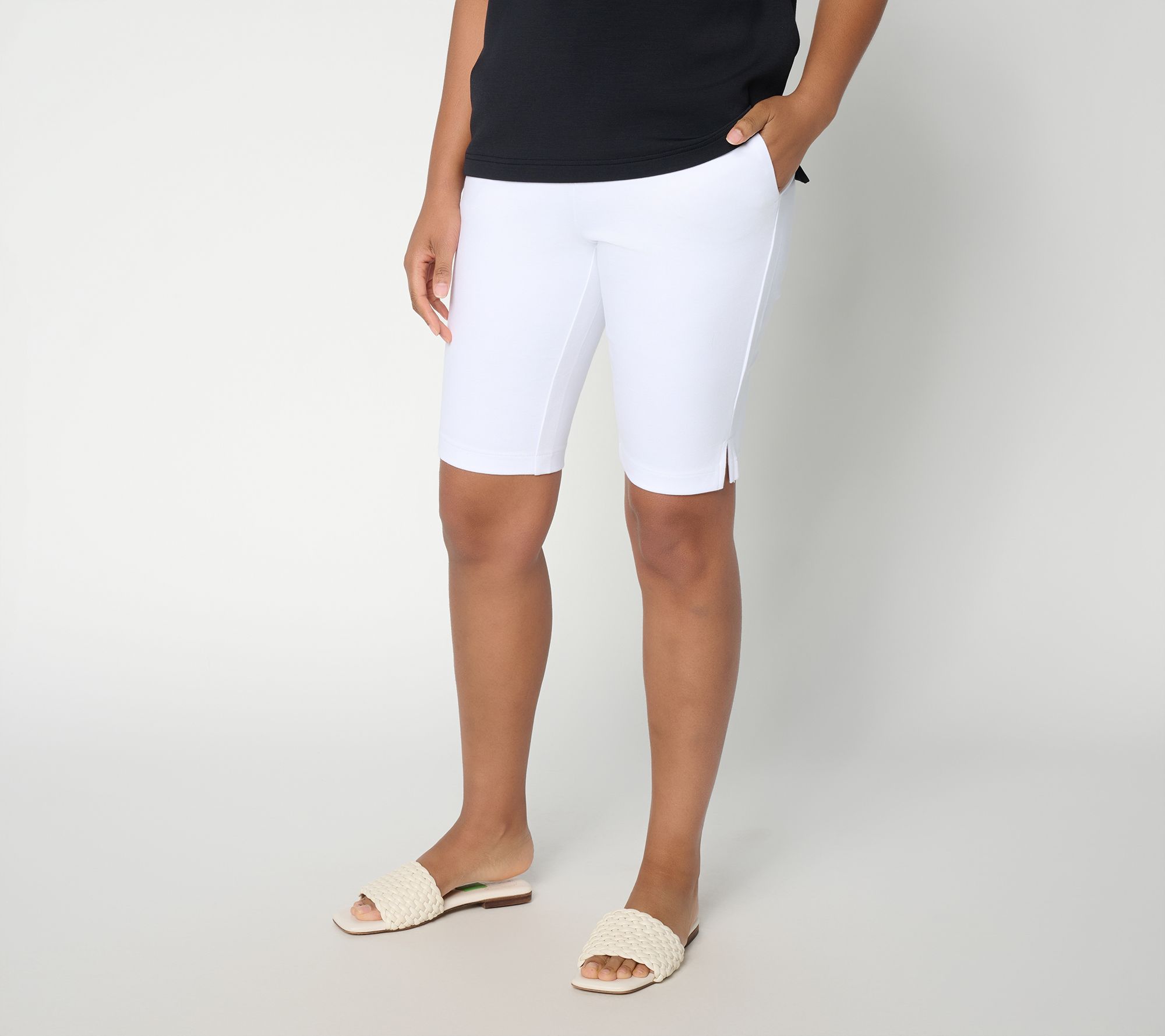 Belle by Kim Gravel Regular Ponte Hollywood Waist Bermuda Short