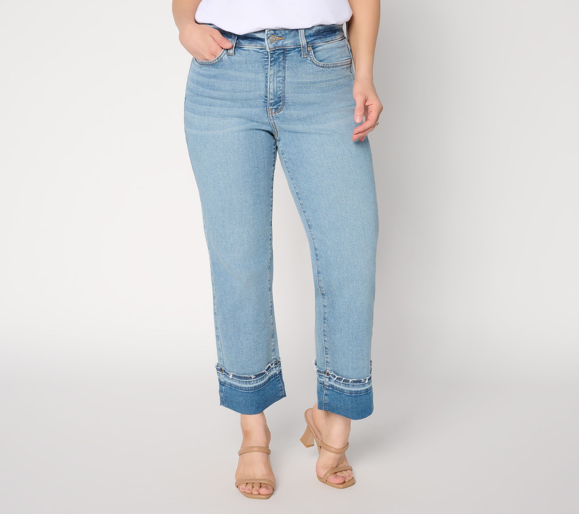 NYDJ Bailey High Rise Relaxed Straight Ankle Cuff Jean