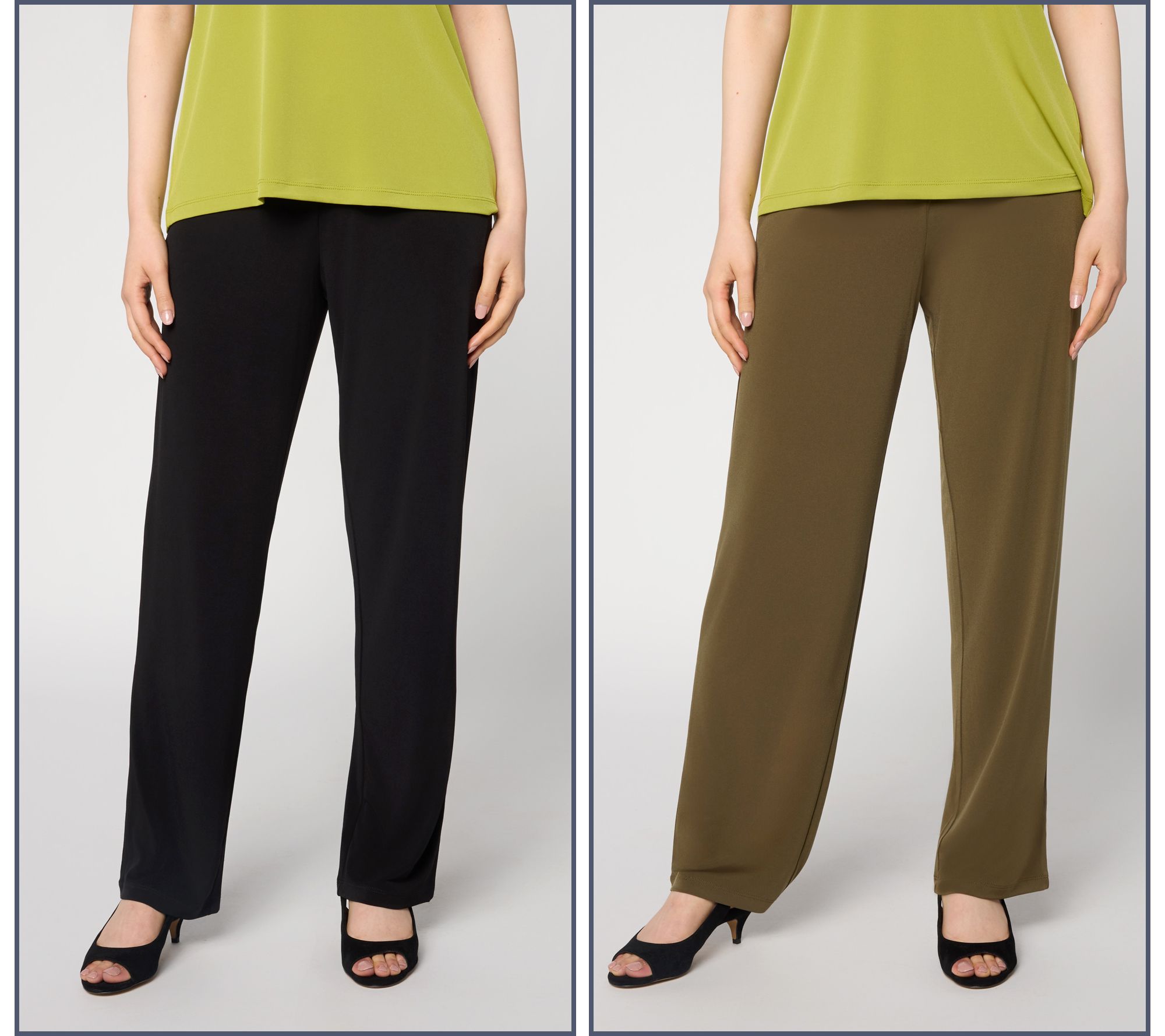 Susan Graver Essentials Regular Set of 2 Liquid Knit Pants
