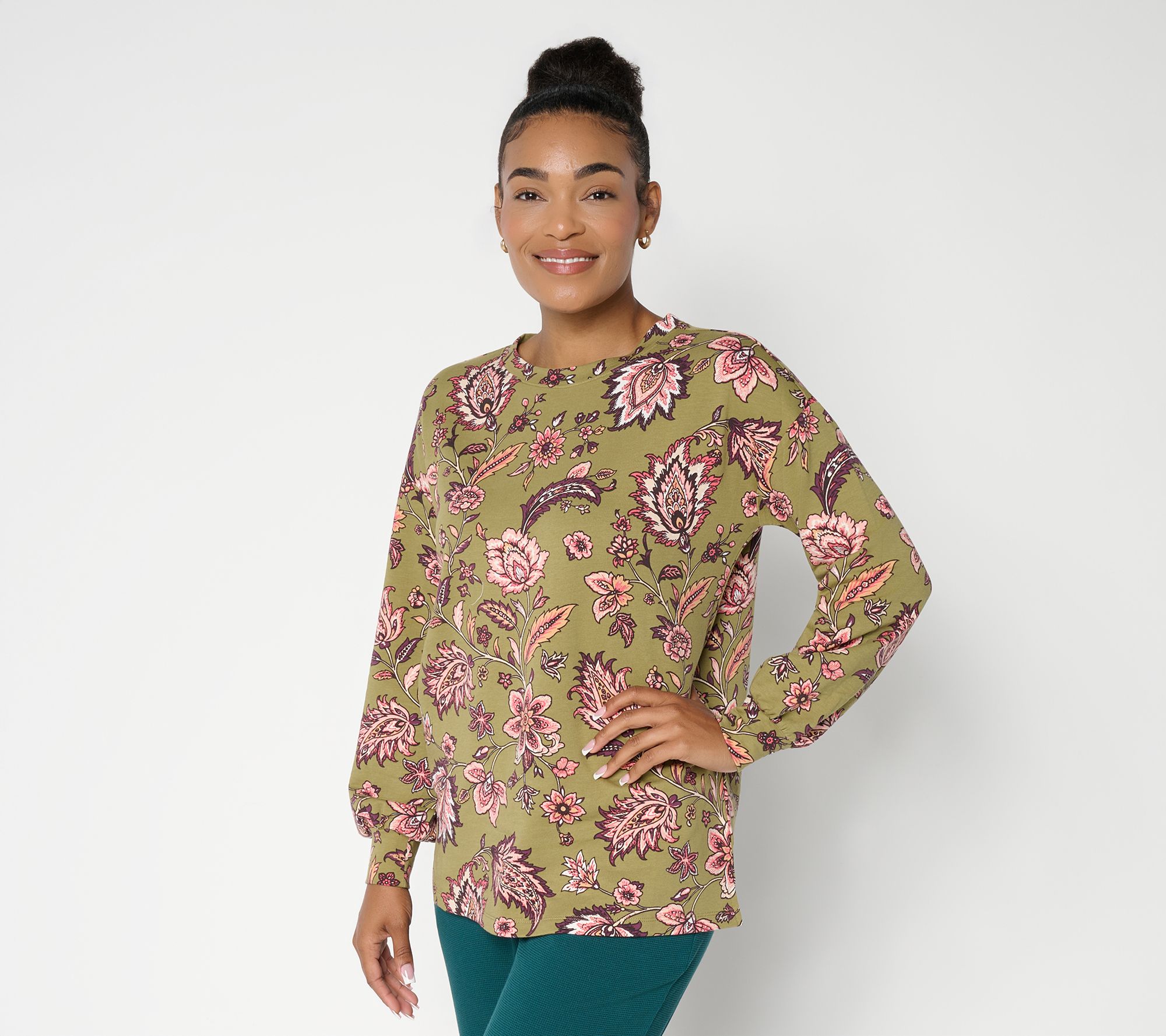  Belle by Kim Gravel French Terry Rustic Reverie Printed Top