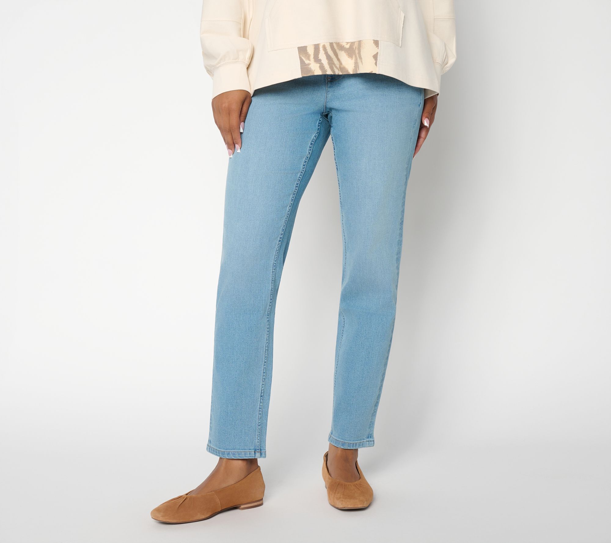  LOGO by Lori Goldstein Petite Narrow Leg Ankle Jeans