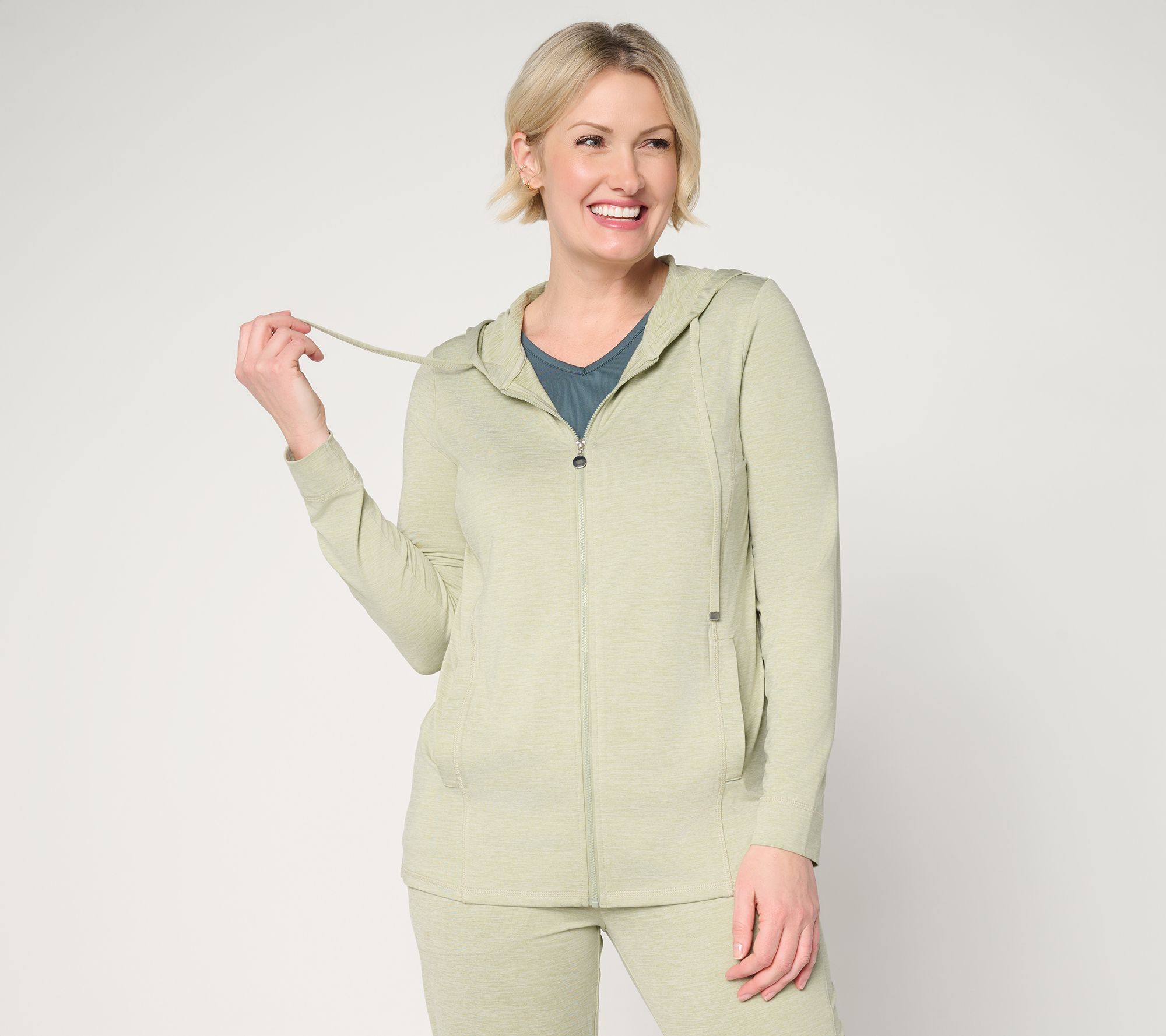 "As Is" Denim & Co. Active Cool to the Touch Jersey Jacket w/ Hood