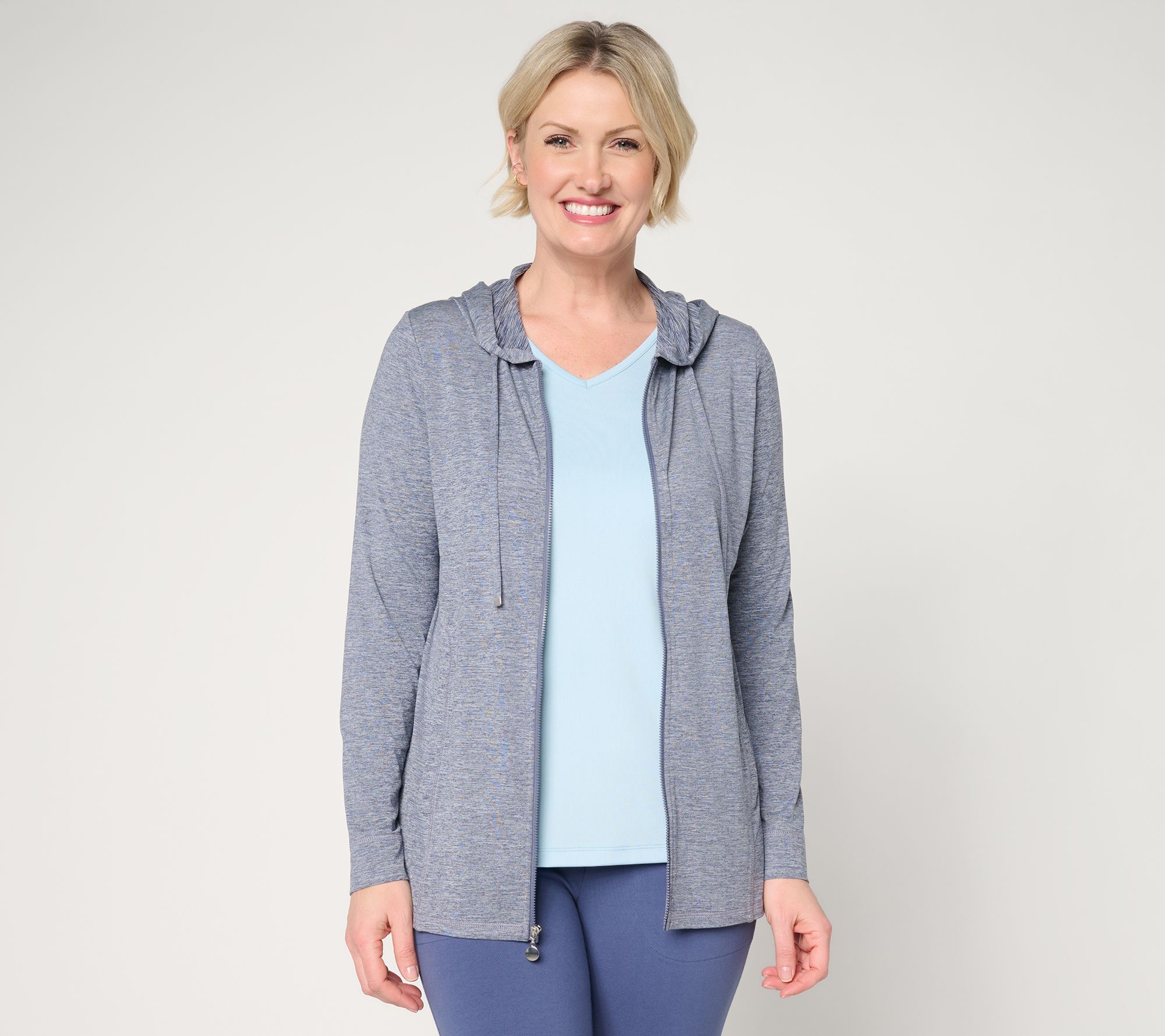 "As Is" Denim & Co. Active Cool to the Touch Jersey Jacket w/ Hood