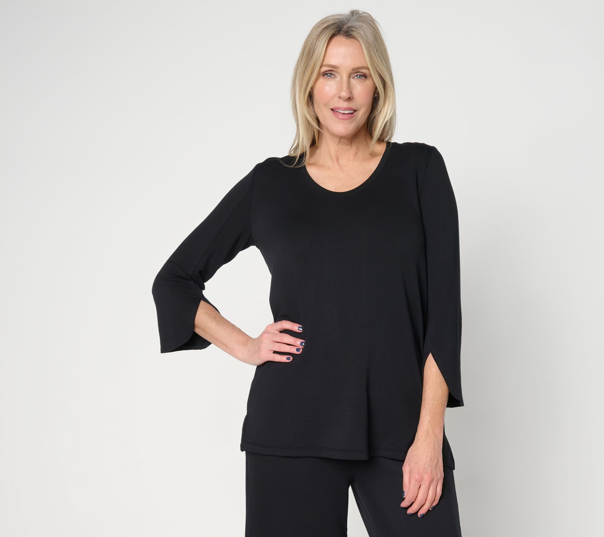 "As Is" Brandis Dress Out Loud Acquitted Knit Dolphin Sleeve U Neckline Top