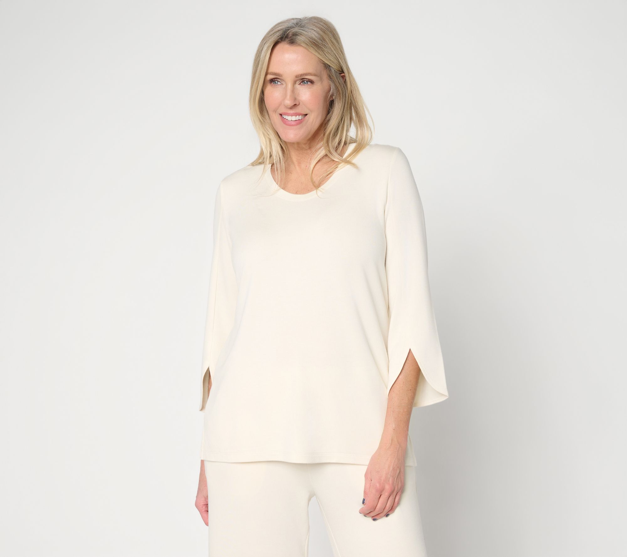 "As Is" Brandis Dress Out Loud Acquitted Knit Dolphin Sleeve U Neckline Top