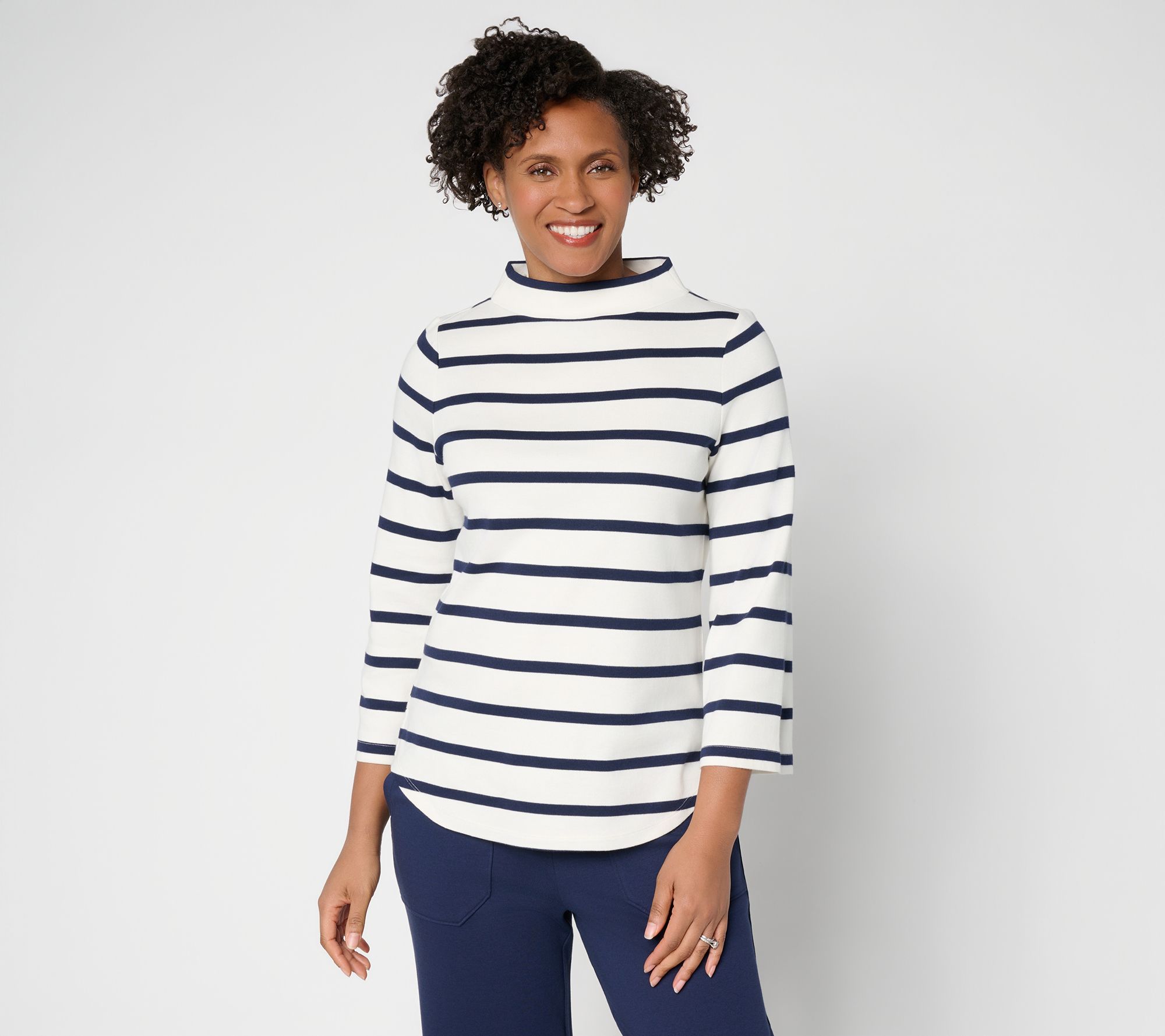 "As Is" Martha Stewart Signature Reg Skylands Knit BraceletSlv Top