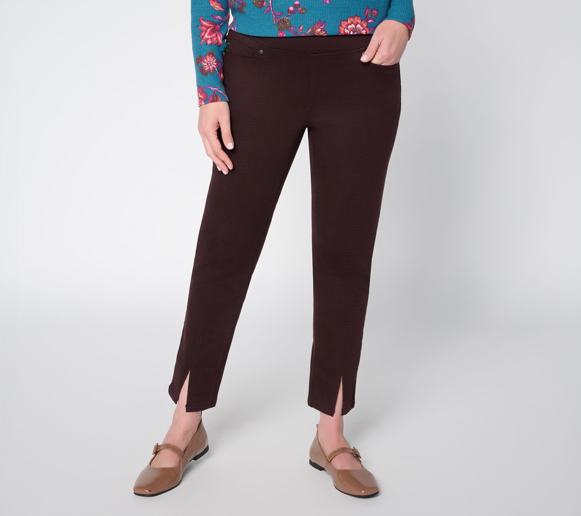 "As Is" Belle by Kim Gravel Reg Primabelle Twill Slit Slim Ankle Jean