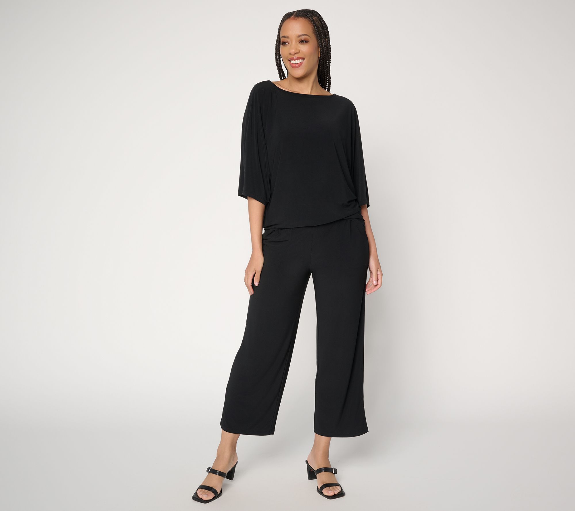 "As Is" Women with Control Tall Como Jersey Top and Bottom Set