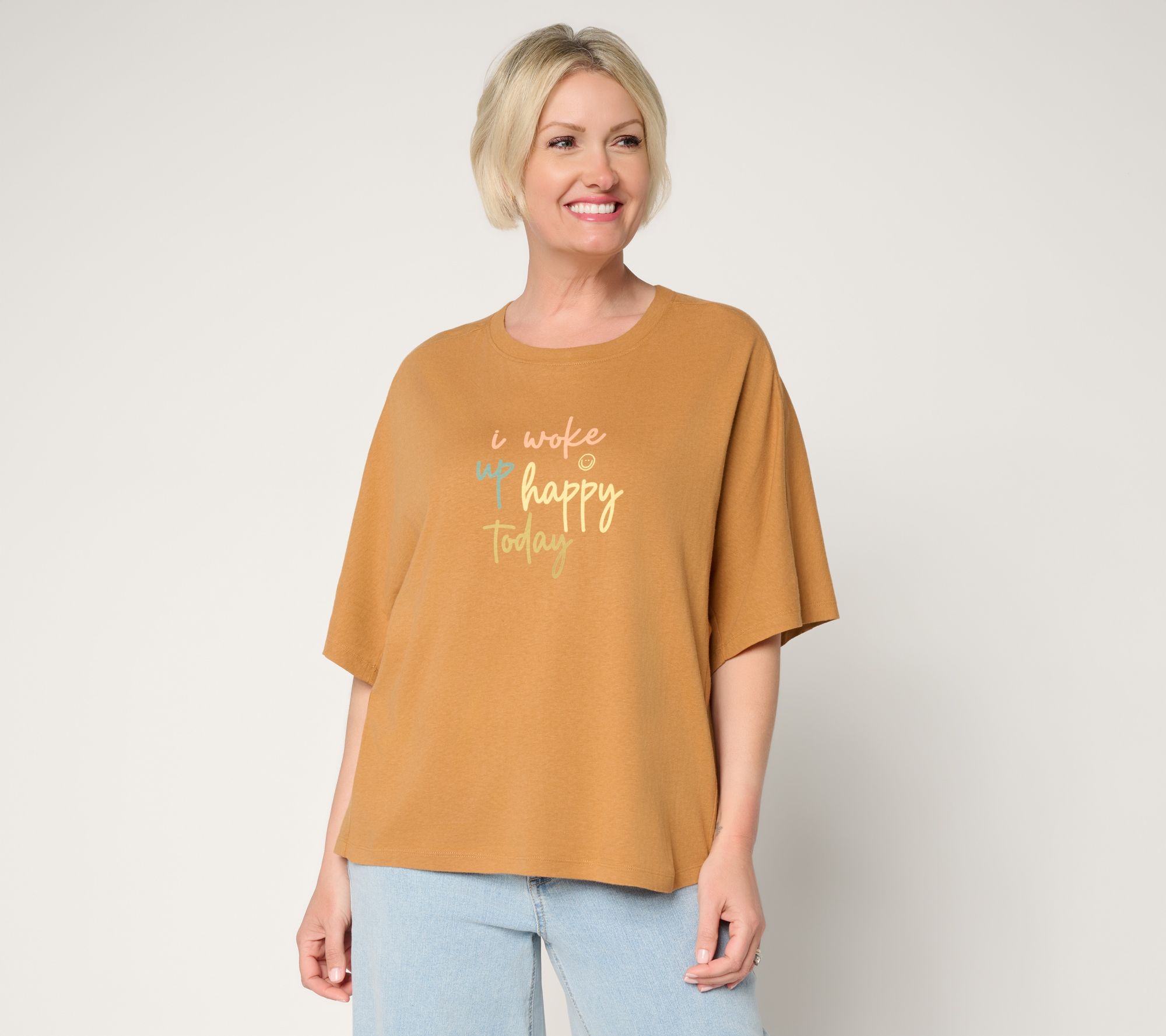 "As Is" Peace Love World Printed Affirmation Tee Shirt