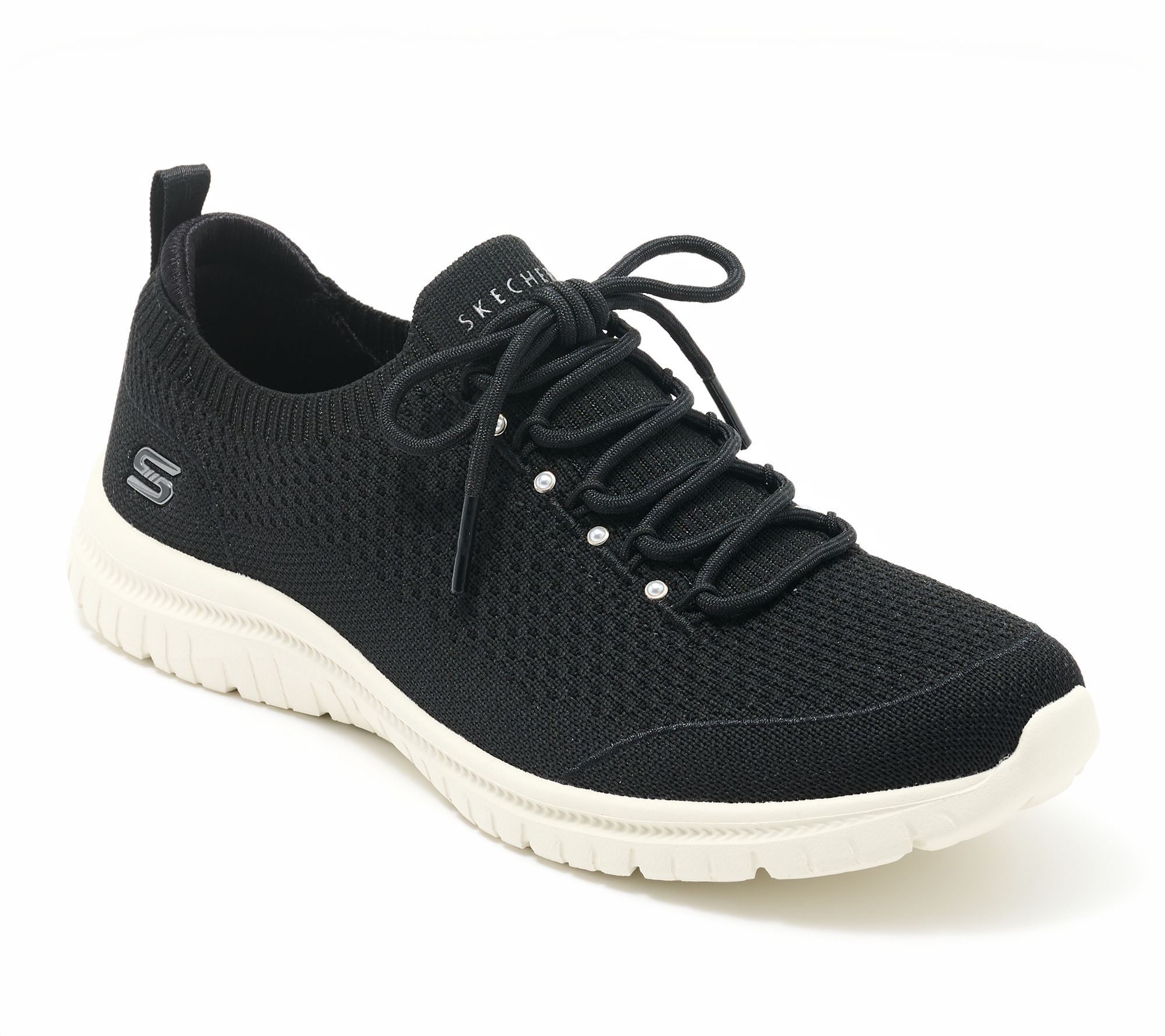 "As Is" Skechers Virtue Stretch Knit Fixed Lace Sneakers