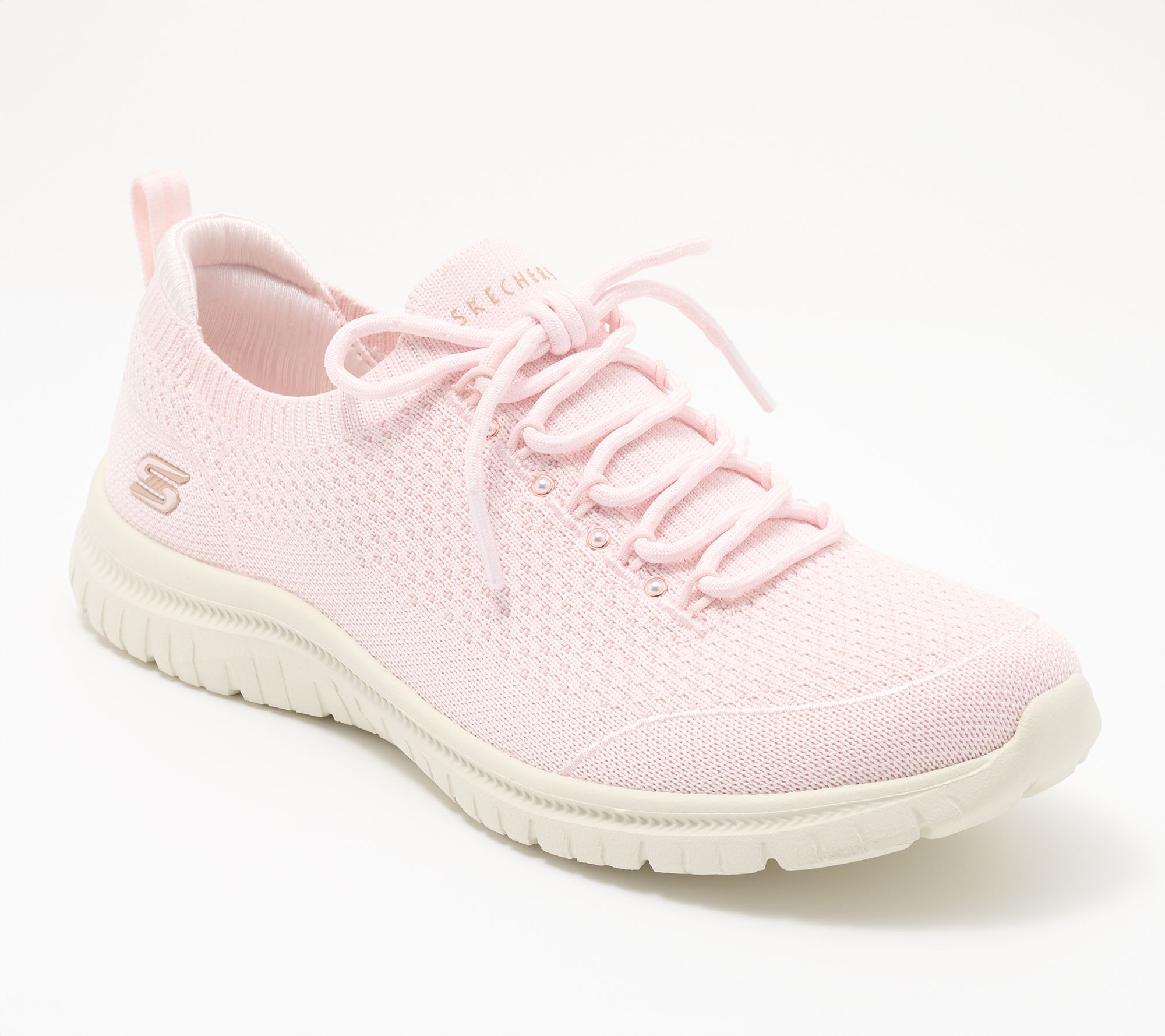 "As Is" Skechers Virtue Stretch Knit Fixed Lace Sneakers