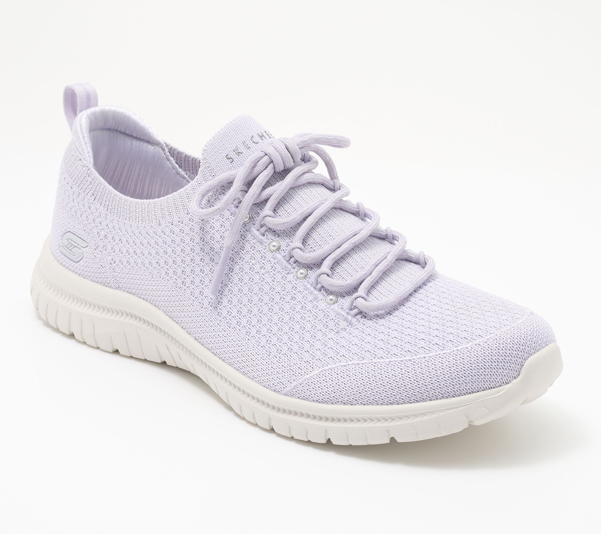 "As Is" Skechers Virtue Stretch Knit Fixed Lace Sneakers