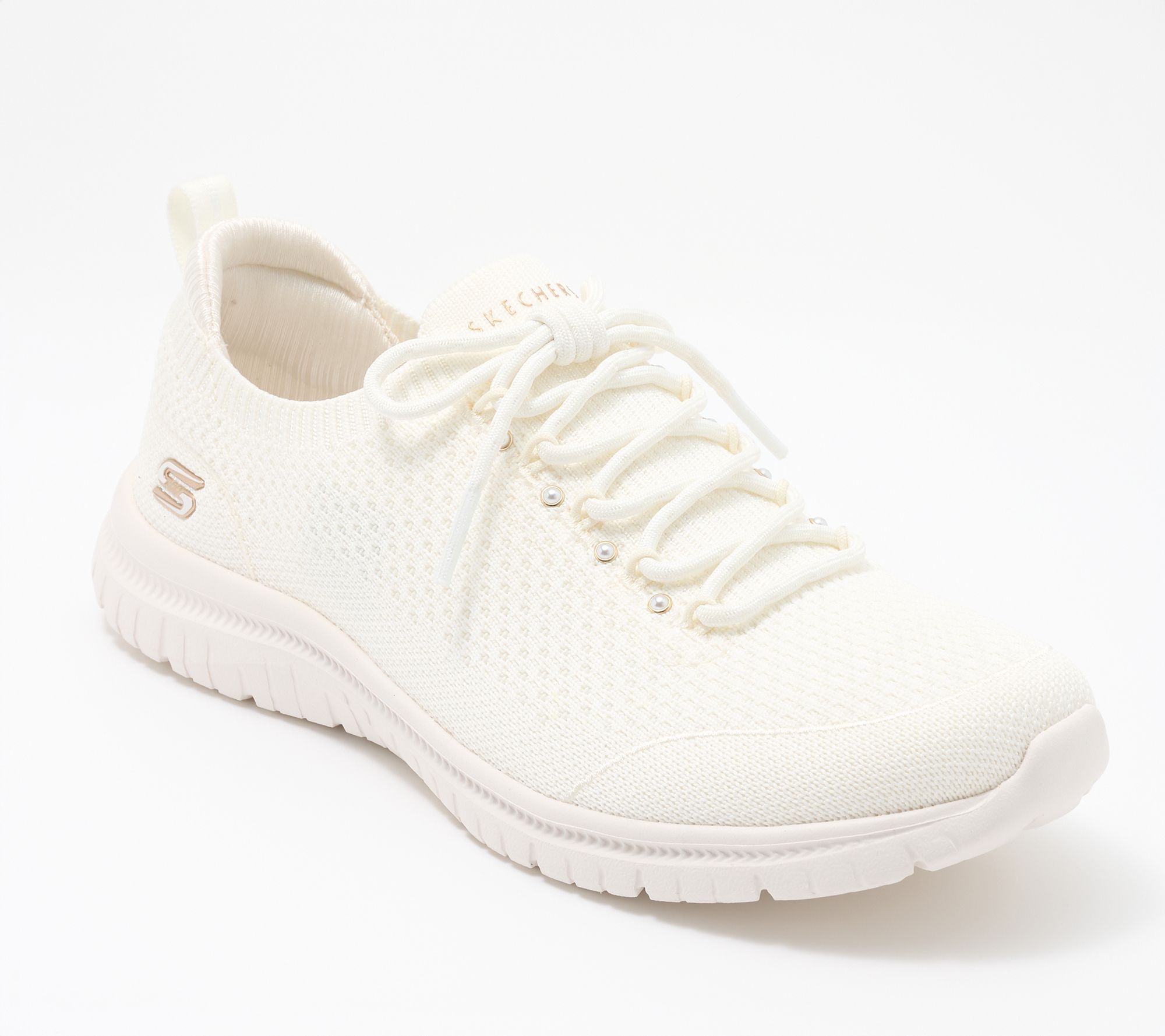 "As Is" Skechers Virtue Stretch Knit Fixed Lace Sneakers