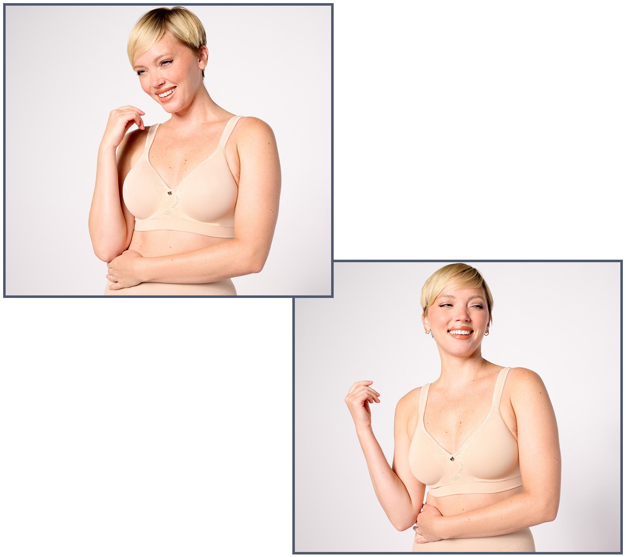 BREEZIES ULTIMAIR UNDERWIRE Seamless Comfort Bra Nude QVC A227408