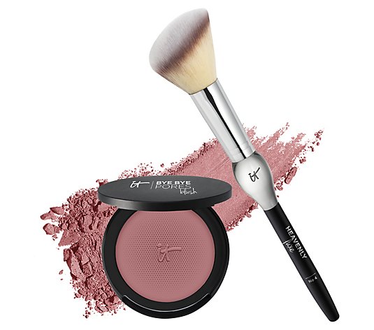 IT Cosmetics Bye Bye Pores Silk Airbrush Blush with Luxe Brush